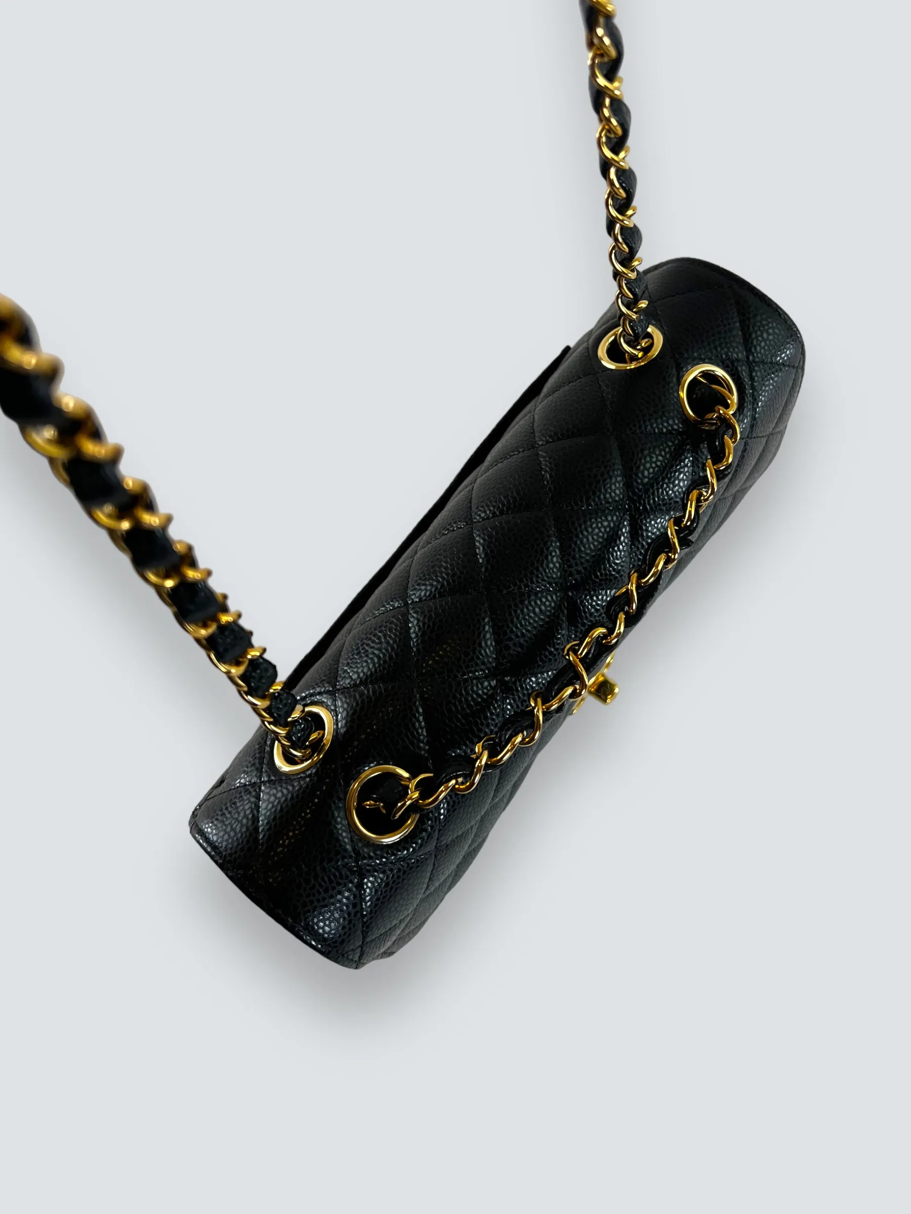 Chanel Black Caviar Leather Small Double Flap