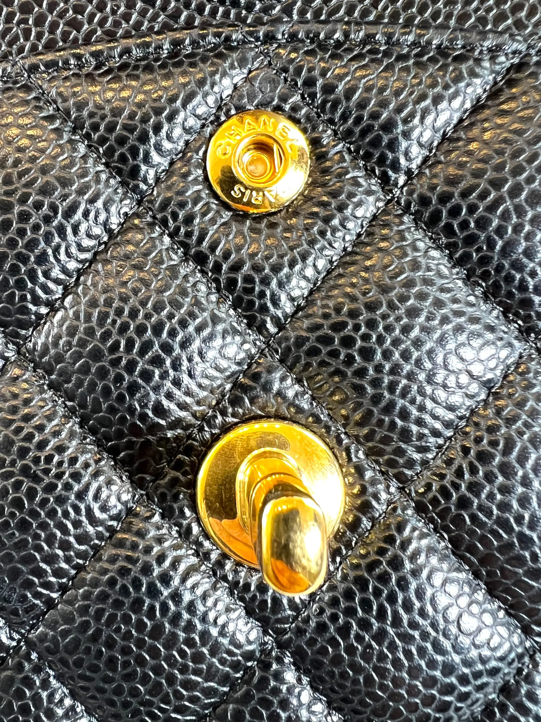Chanel Black Caviar Leather Small Double Flap