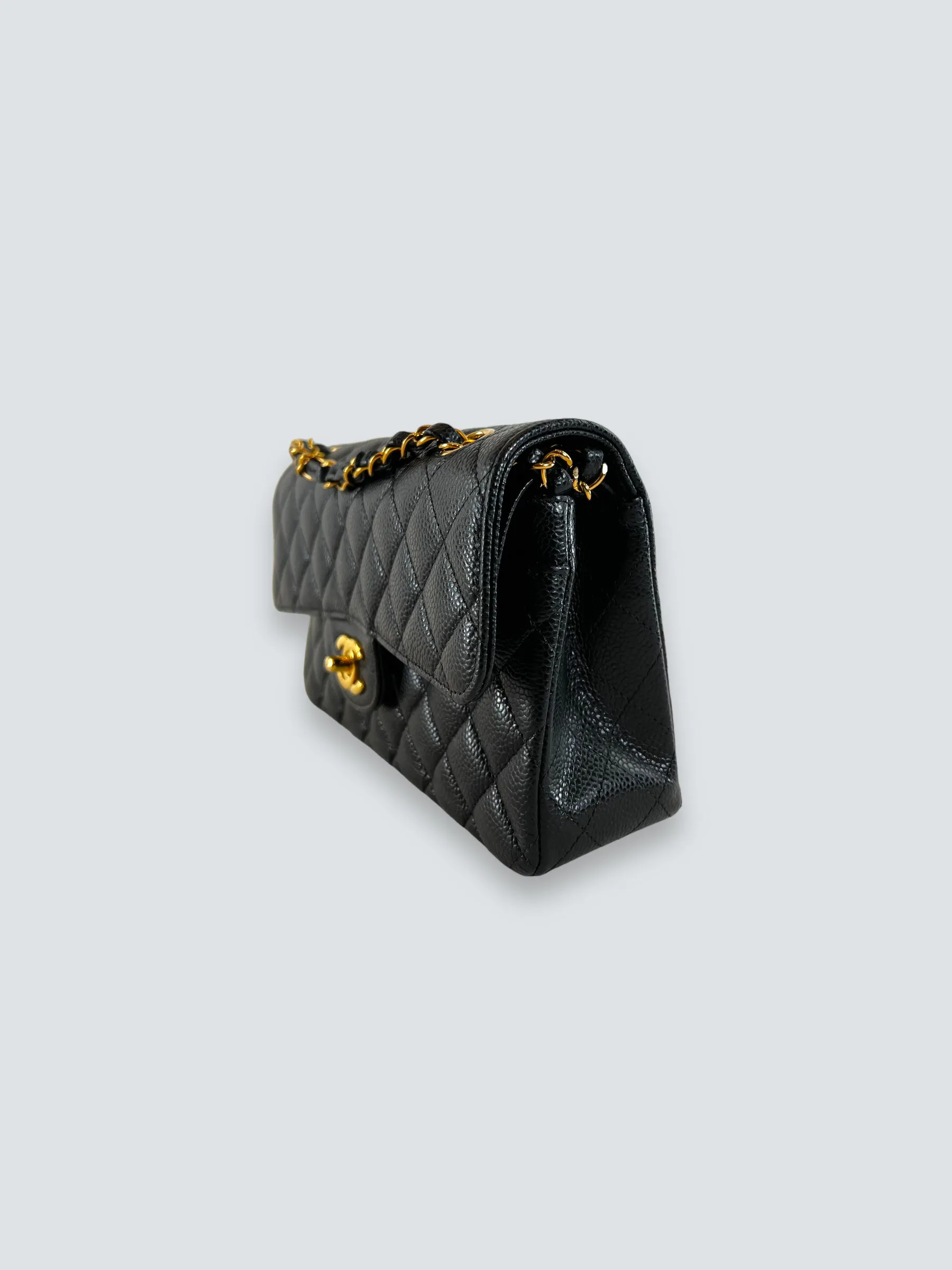 Chanel Black Caviar Leather Small Double Flap
