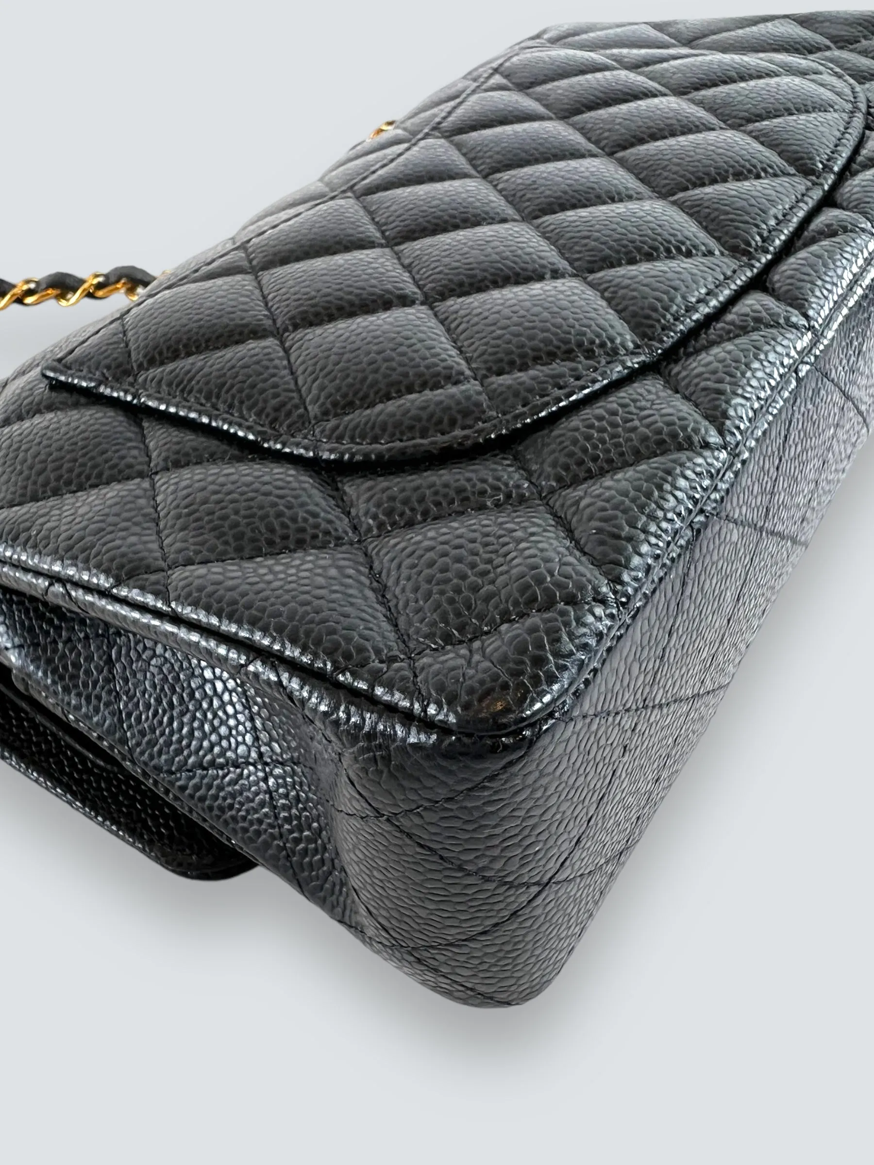 Chanel Black Caviar Leather Small Double Flap