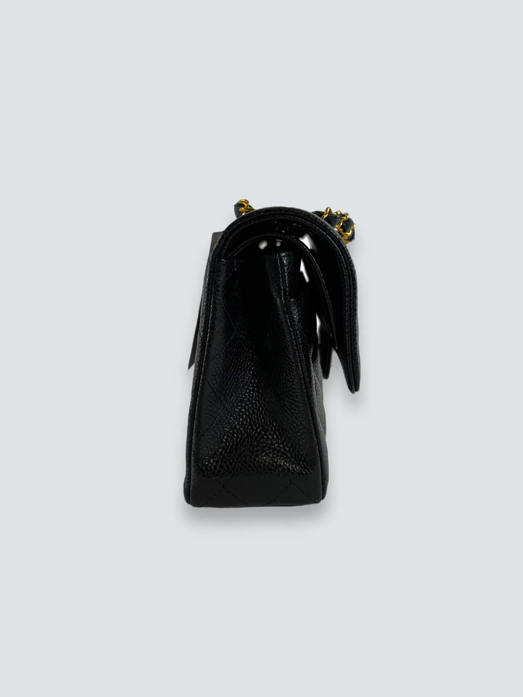 Chanel Black Caviar Leather Small Double Flap