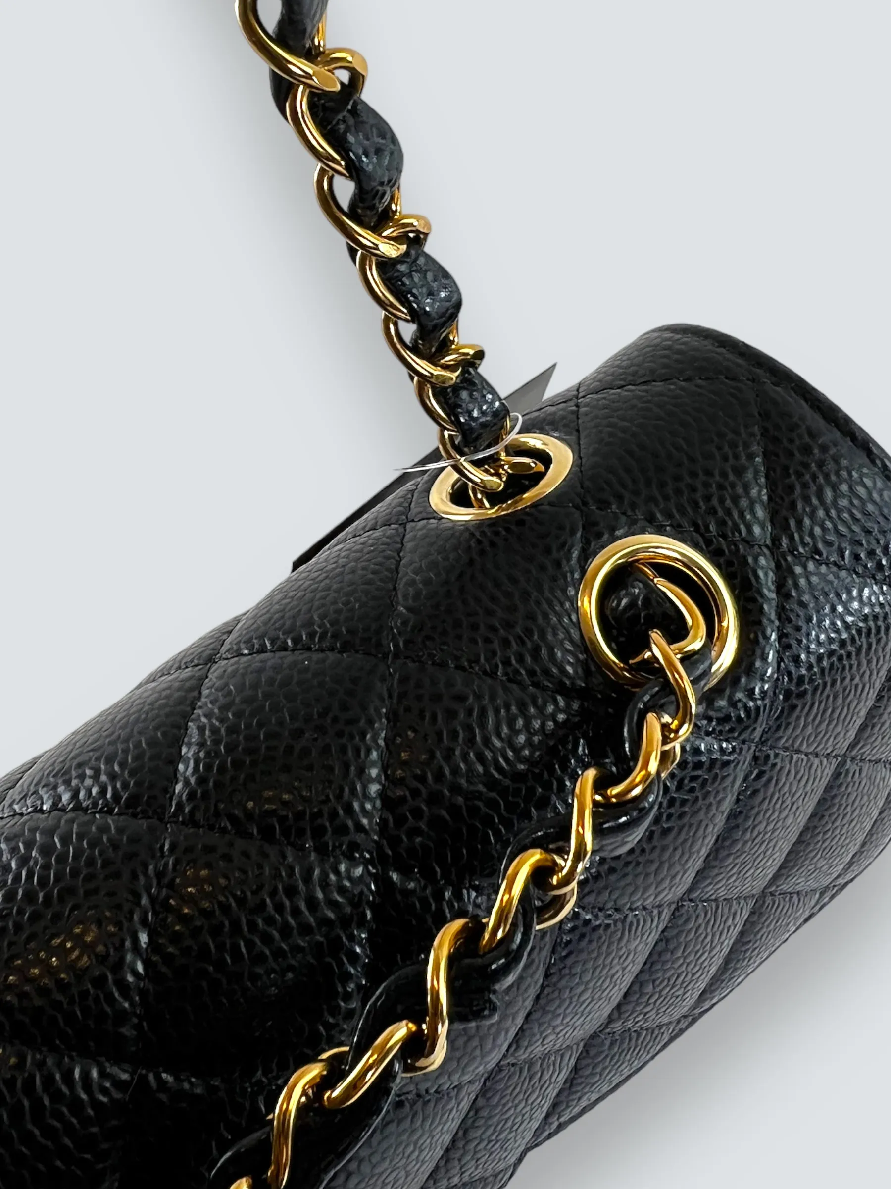Chanel Black Caviar Leather Small Double Flap