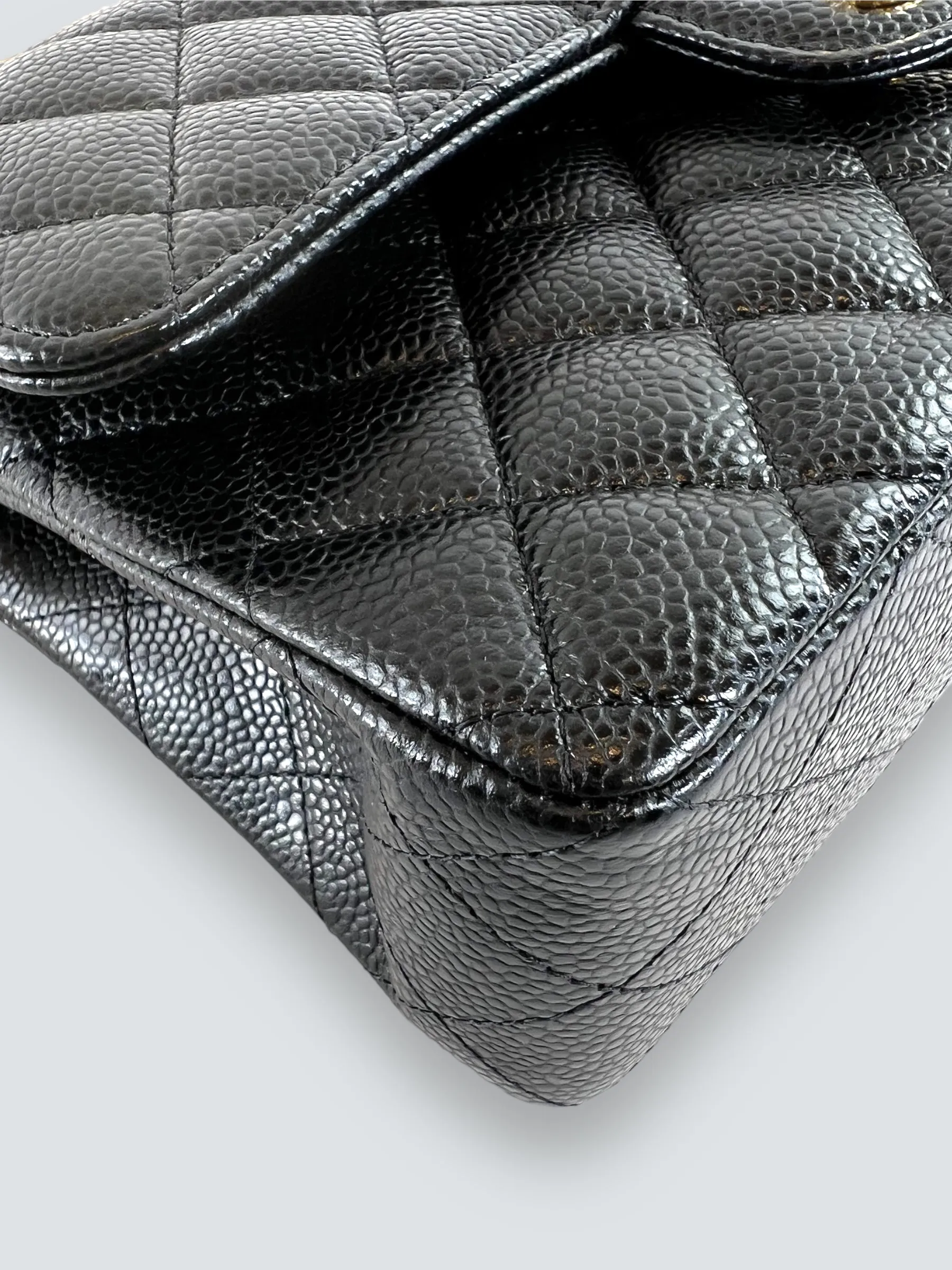 Chanel Black Caviar Leather Small Double Flap