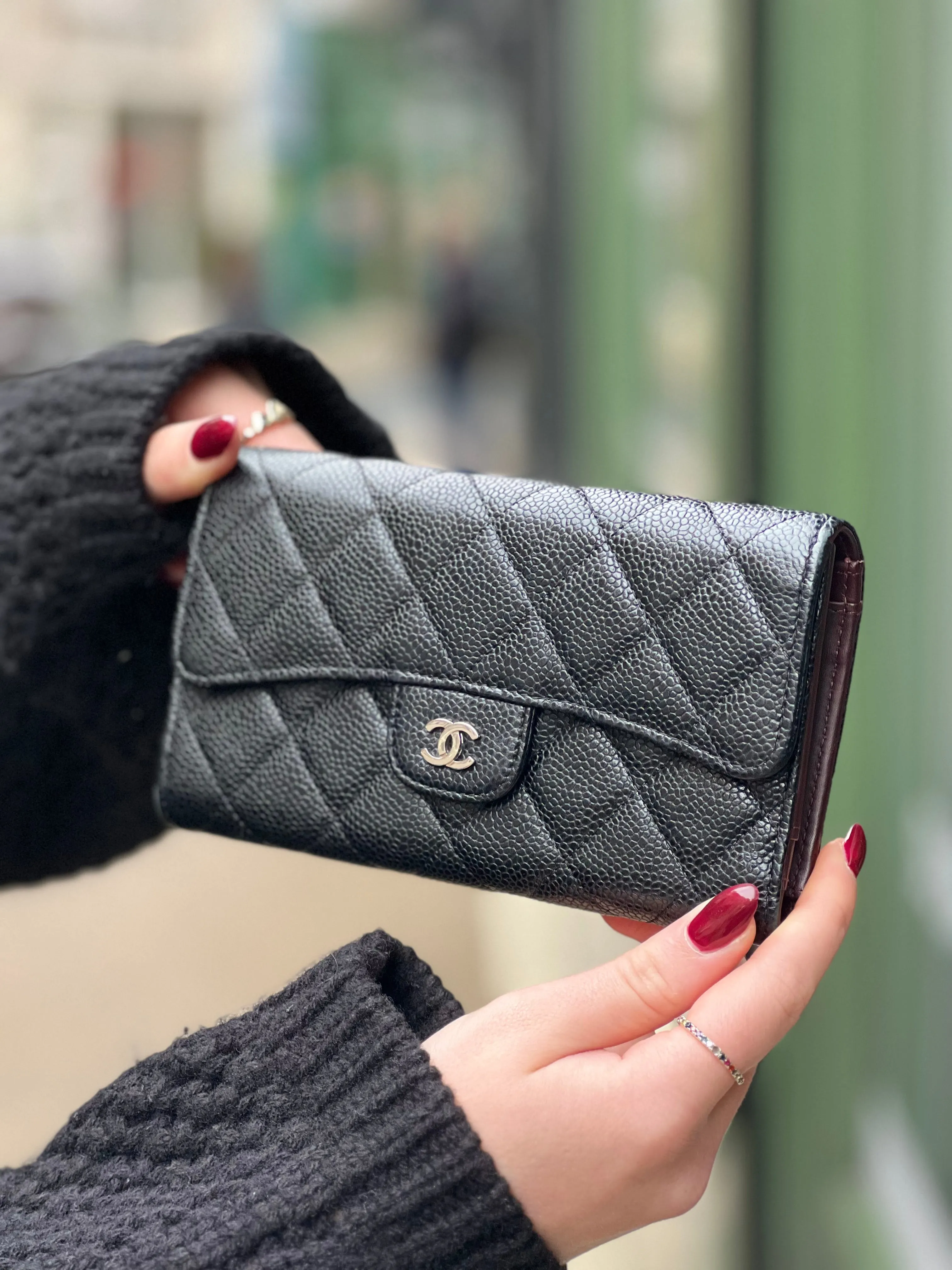 Chanel Black Caviar Leather Wallet
