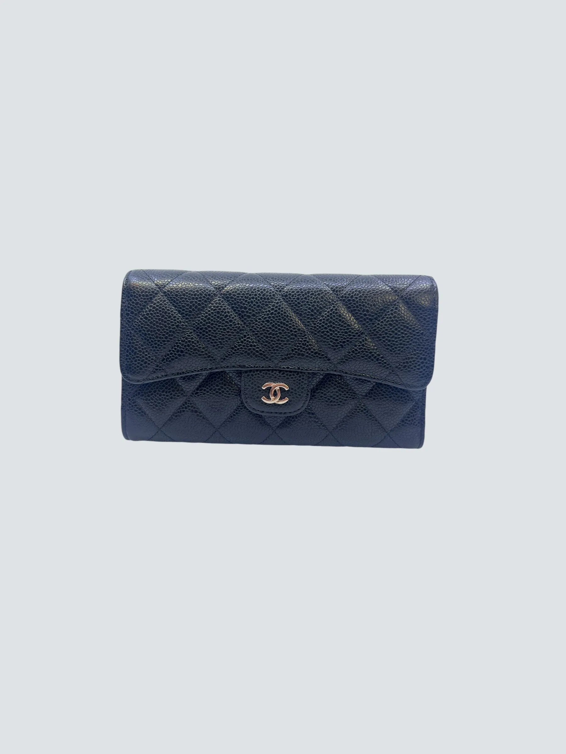 Chanel Black Caviar Leather Wallet