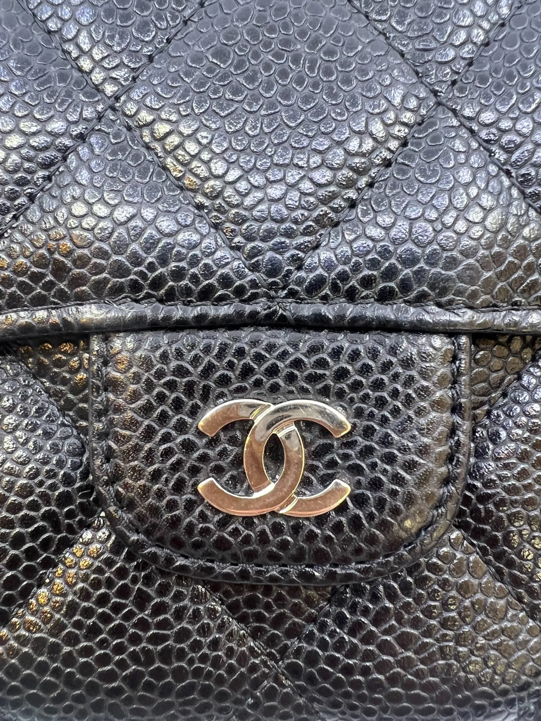 Chanel Black Caviar Leather Wallet