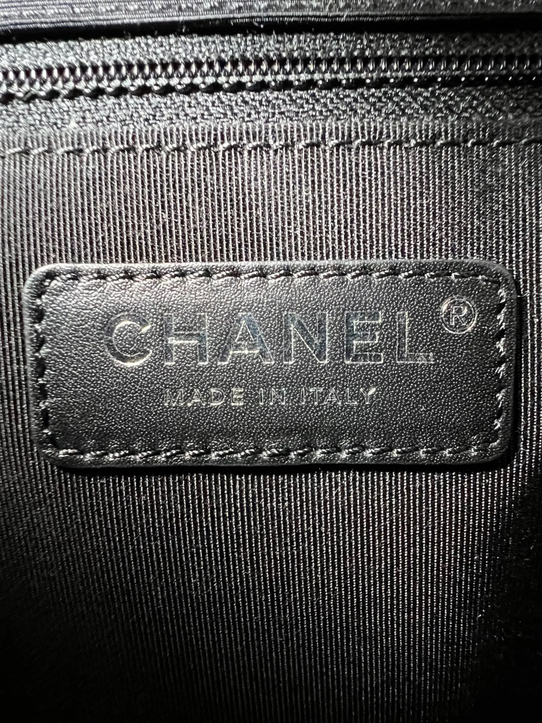 Chanel Black Crumpled Calfskin Flap