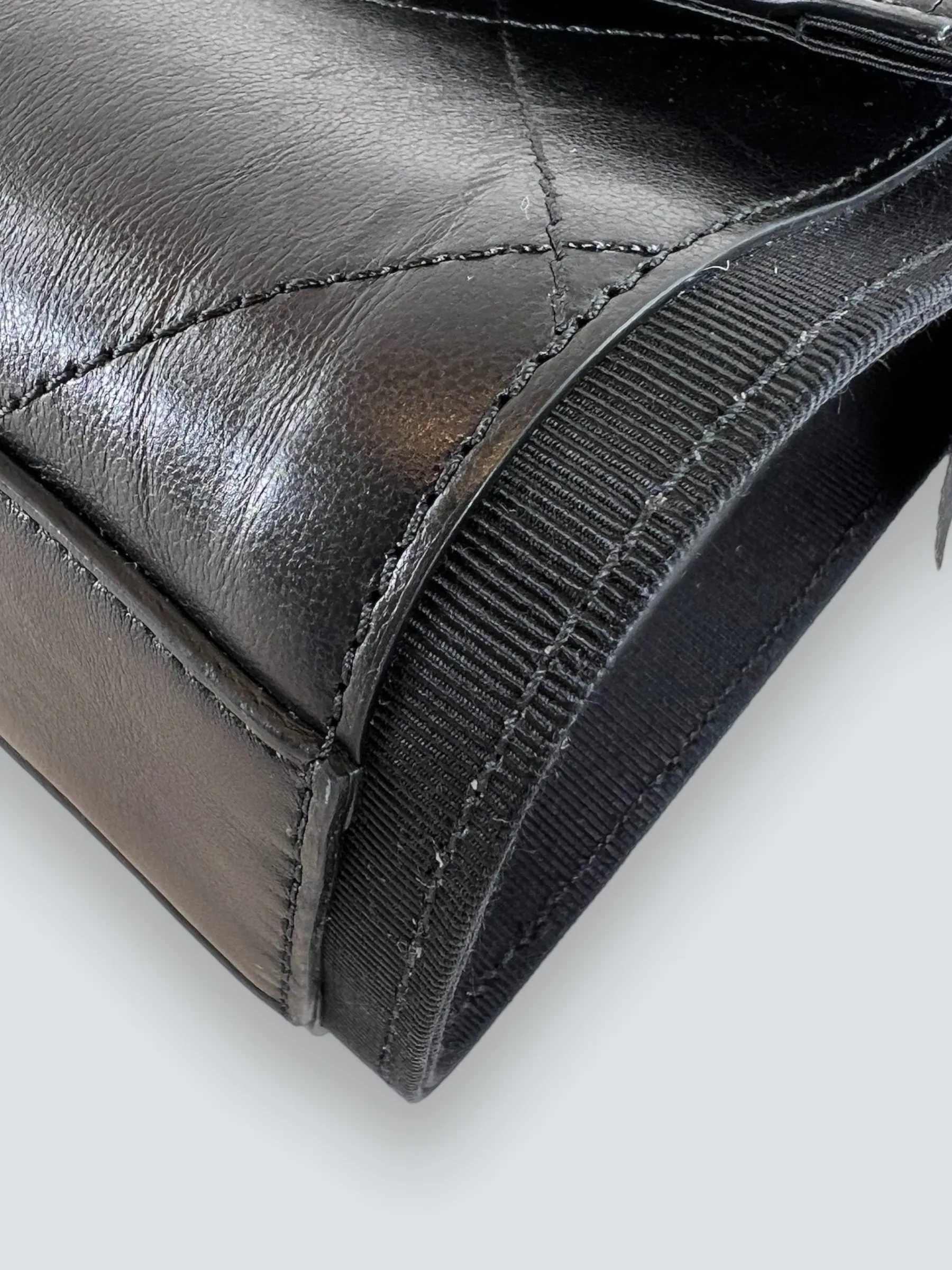 Chanel Black Crumpled Calfskin Flap
