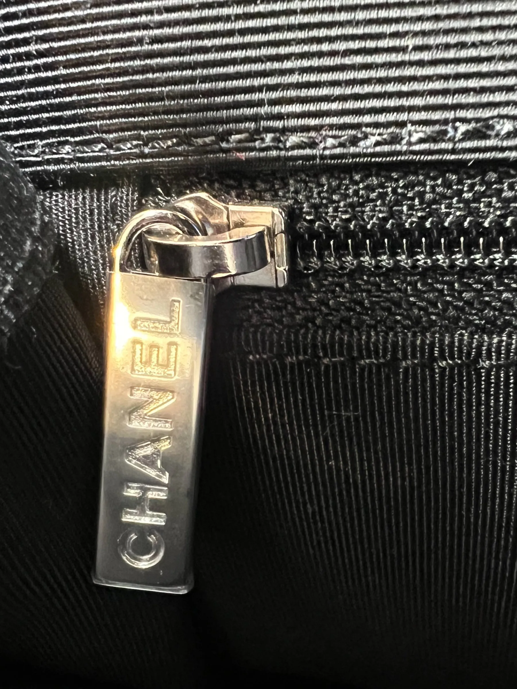 Chanel Black Crumpled Calfskin Flap