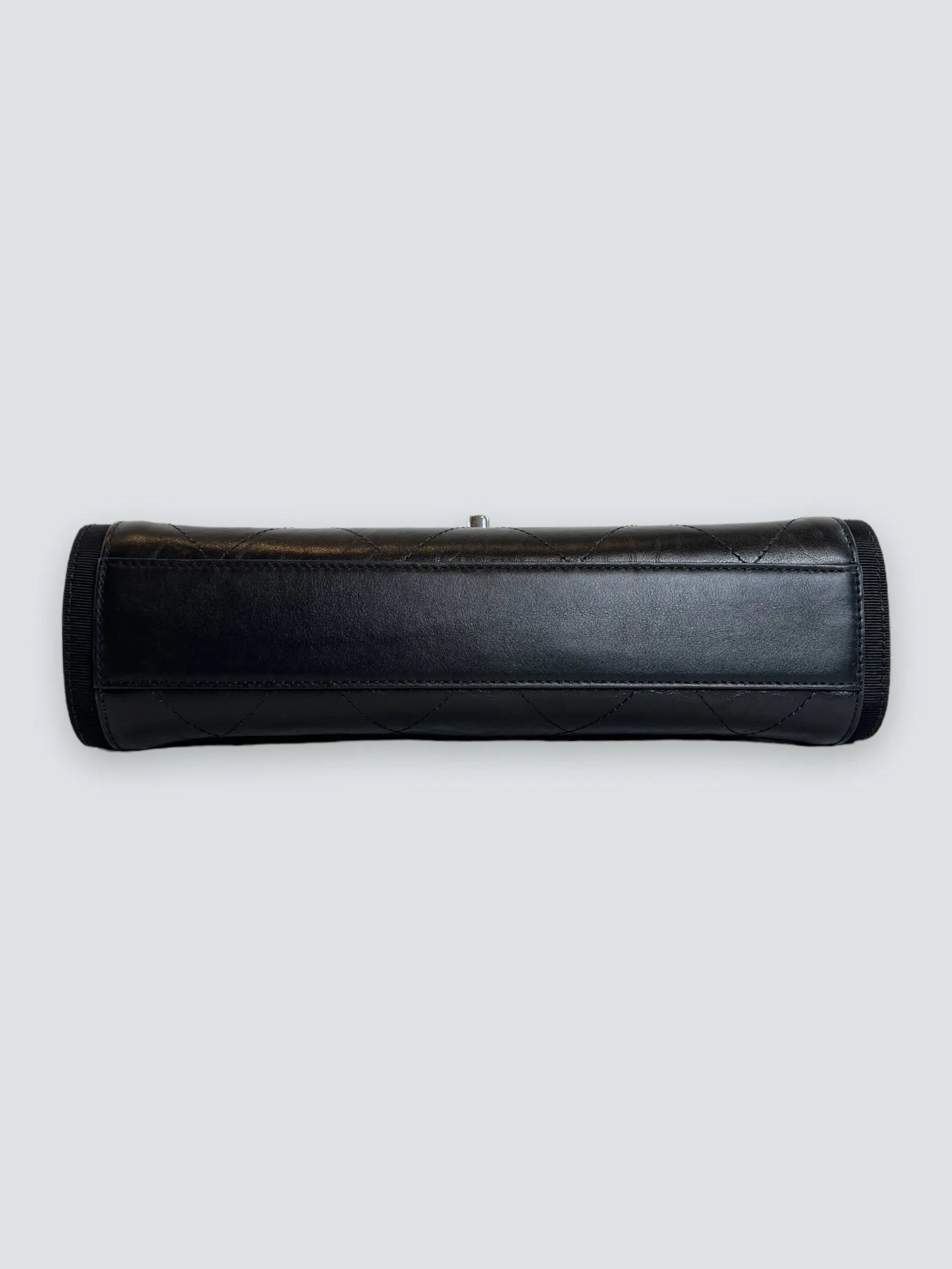 Chanel Black Crumpled Calfskin Flap