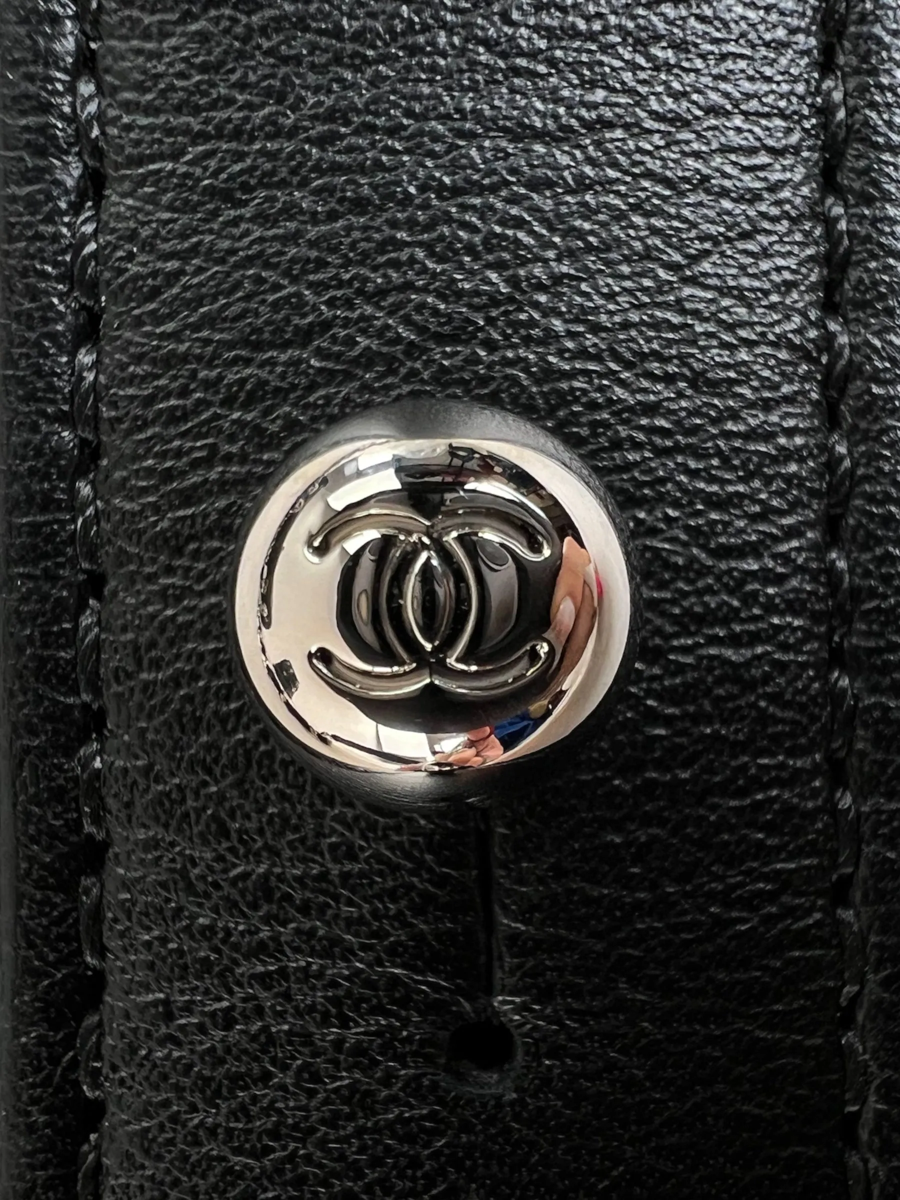 Chanel Black Crumpled Calfskin Flap
