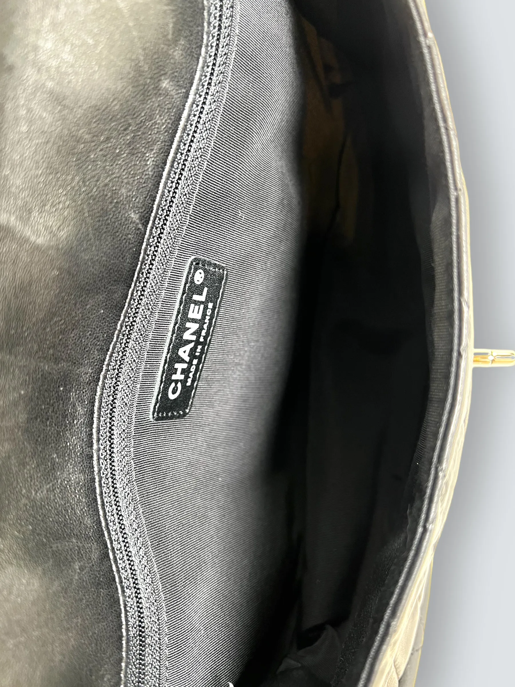 Chanel Black Hula Hoop Leather Shoulder Bag