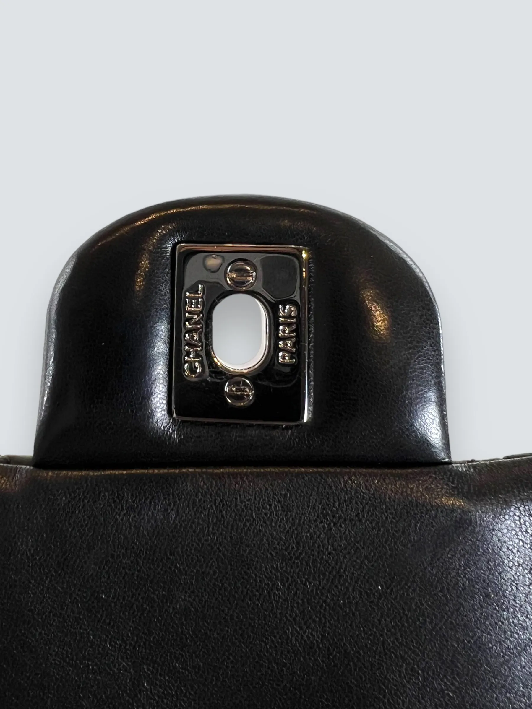 Chanel Black Hula Hoop Leather Shoulder Bag