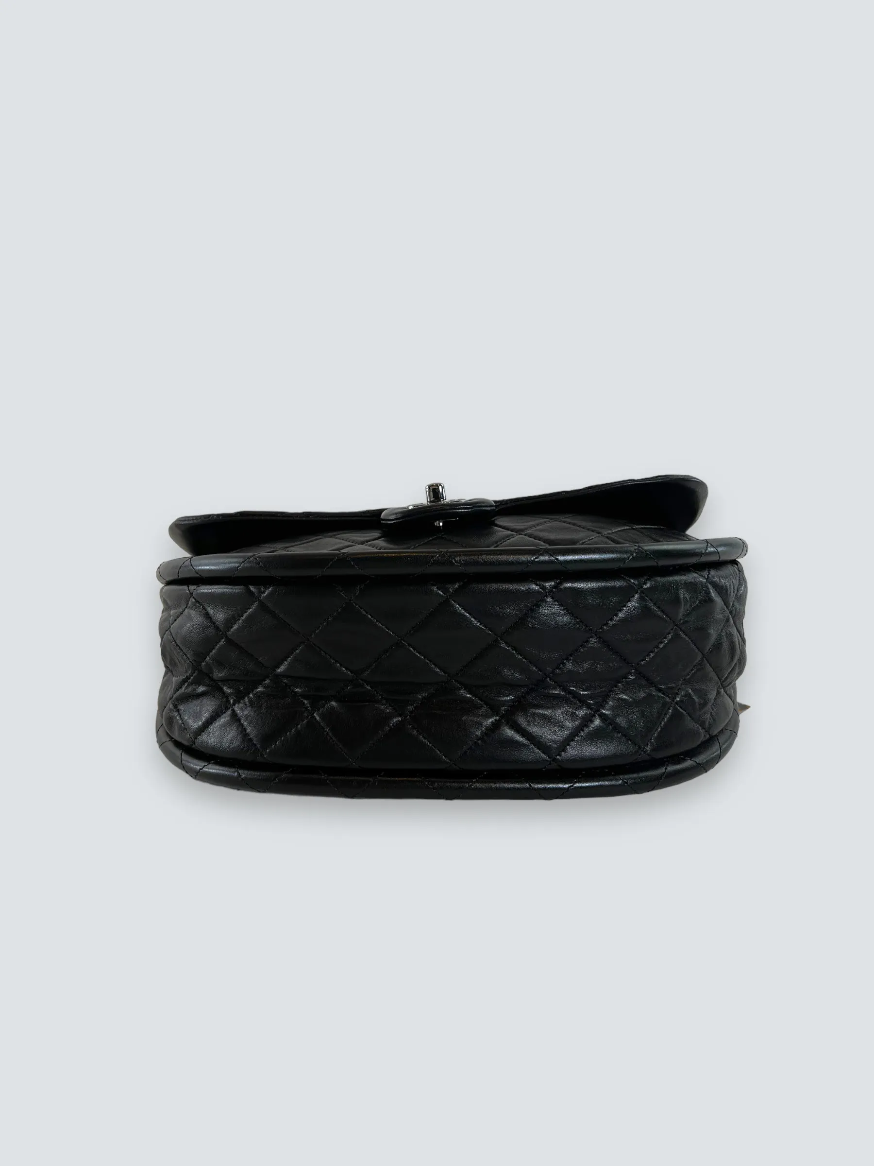 Chanel Black Hula Hoop Leather Shoulder Bag