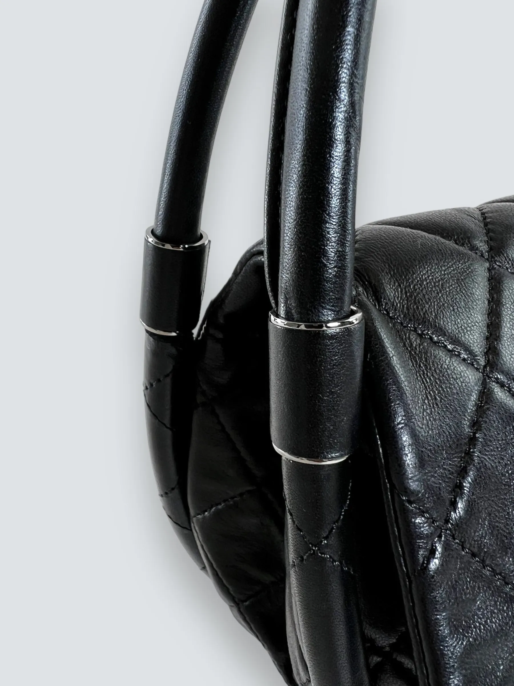 Chanel Black Hula Hoop Leather Shoulder Bag