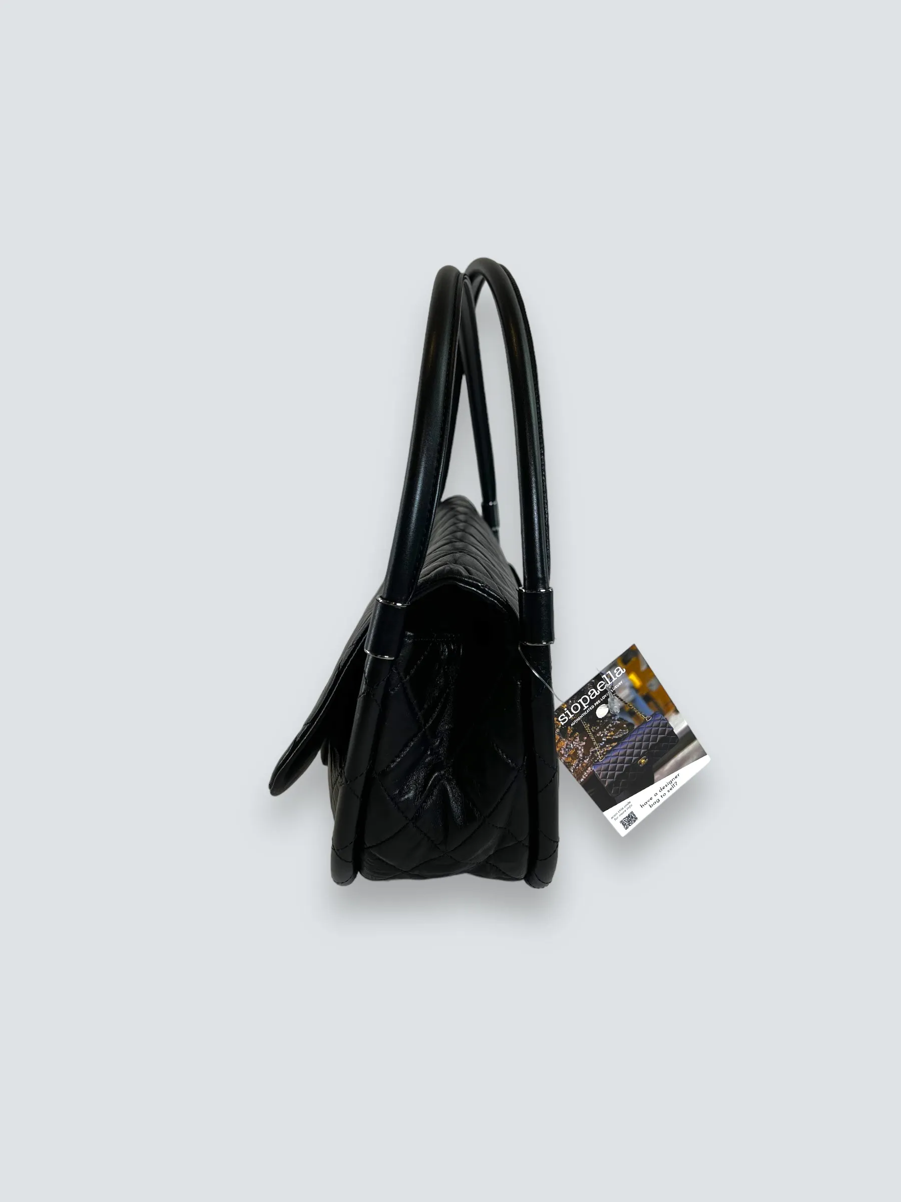 Chanel Black Hula Hoop Leather Shoulder Bag
