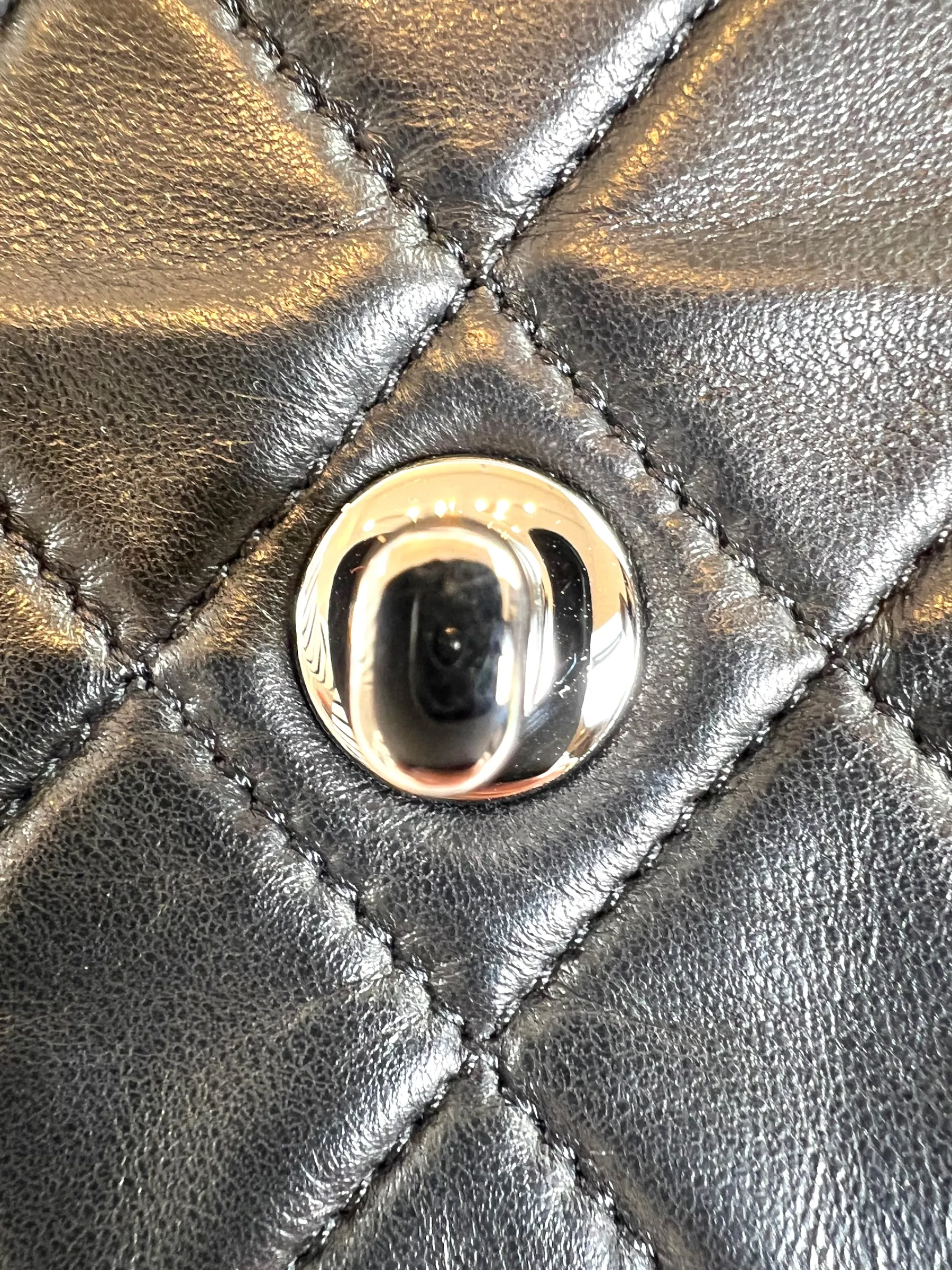 Chanel Black Hula Hoop Leather Shoulder Bag