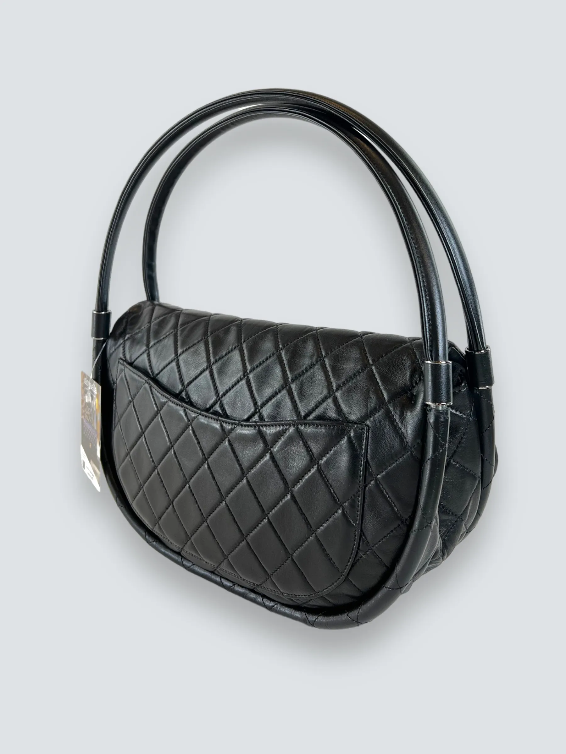 Chanel Black Hula Hoop Leather Shoulder Bag