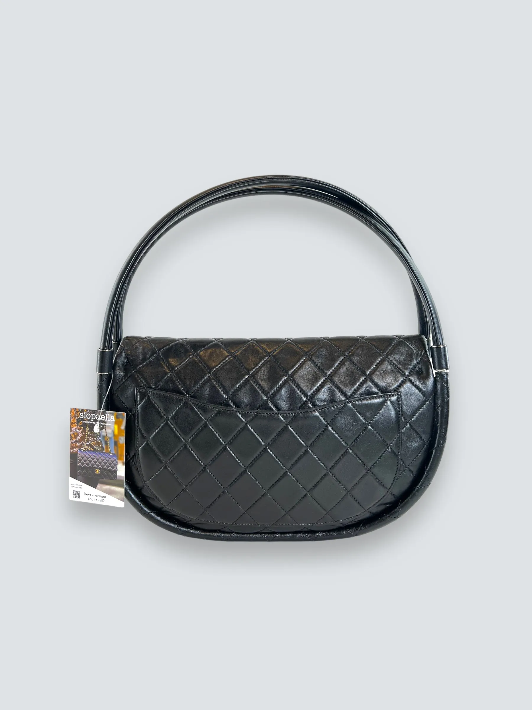 Chanel Black Hula Hoop Leather Shoulder Bag