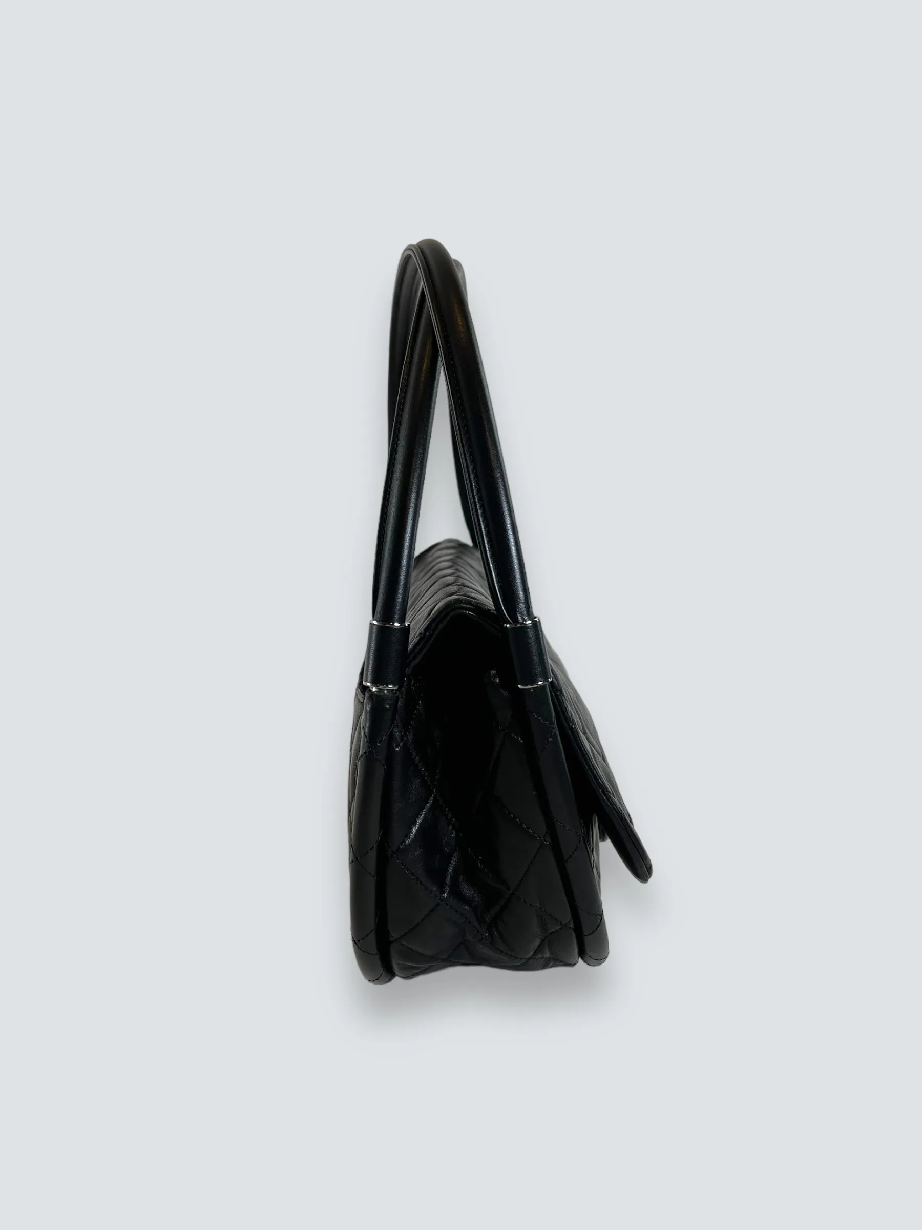 Chanel Black Hula Hoop Leather Shoulder Bag