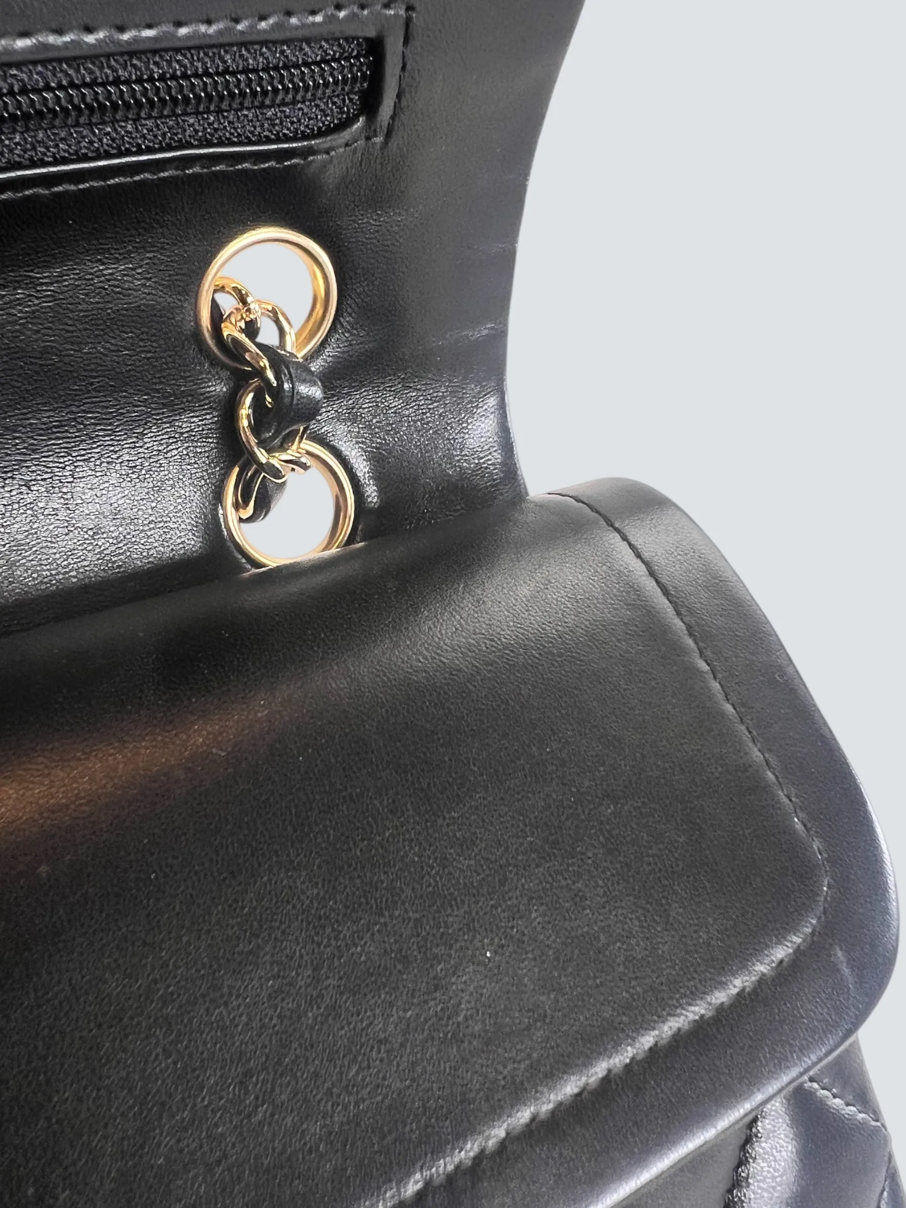 Chanel Black Lambskin Leather Medium Double Flap