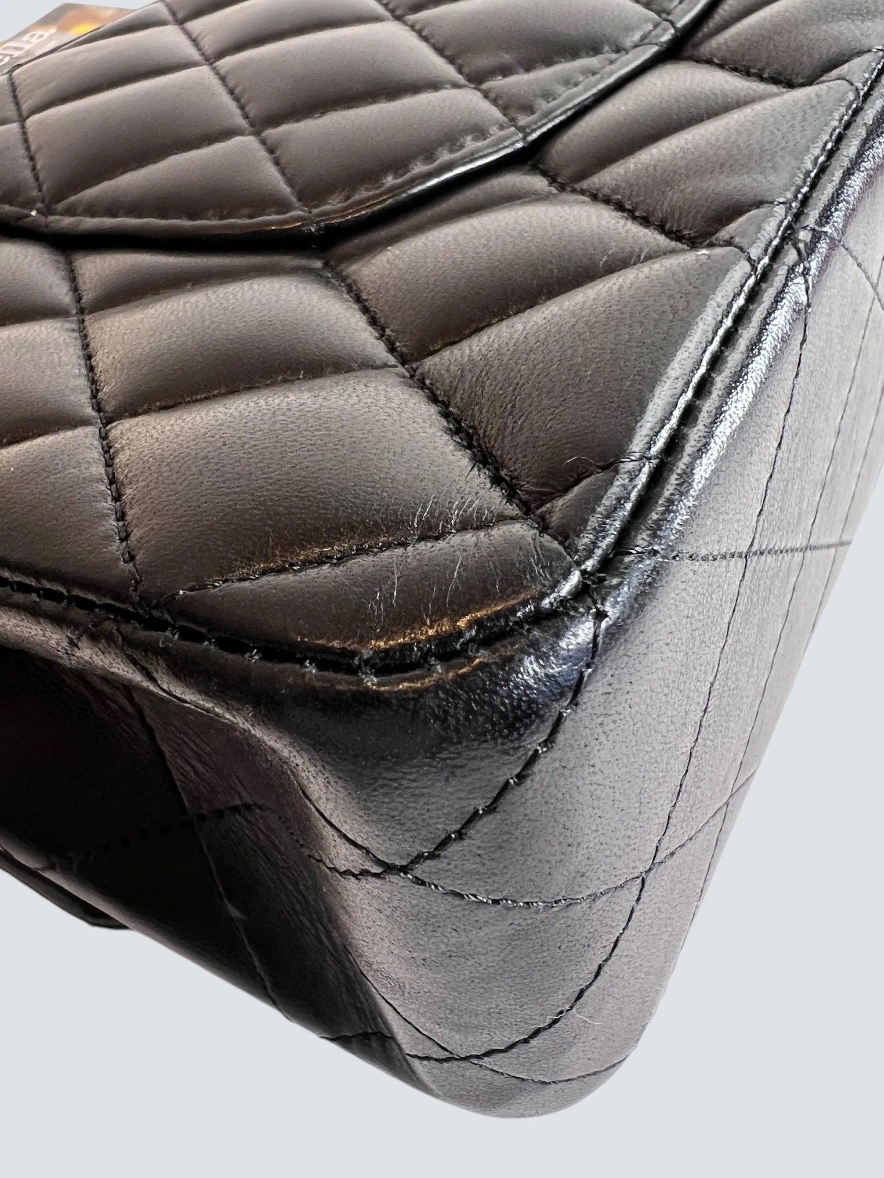 Chanel Black Lambskin Leather Medium Double Flap