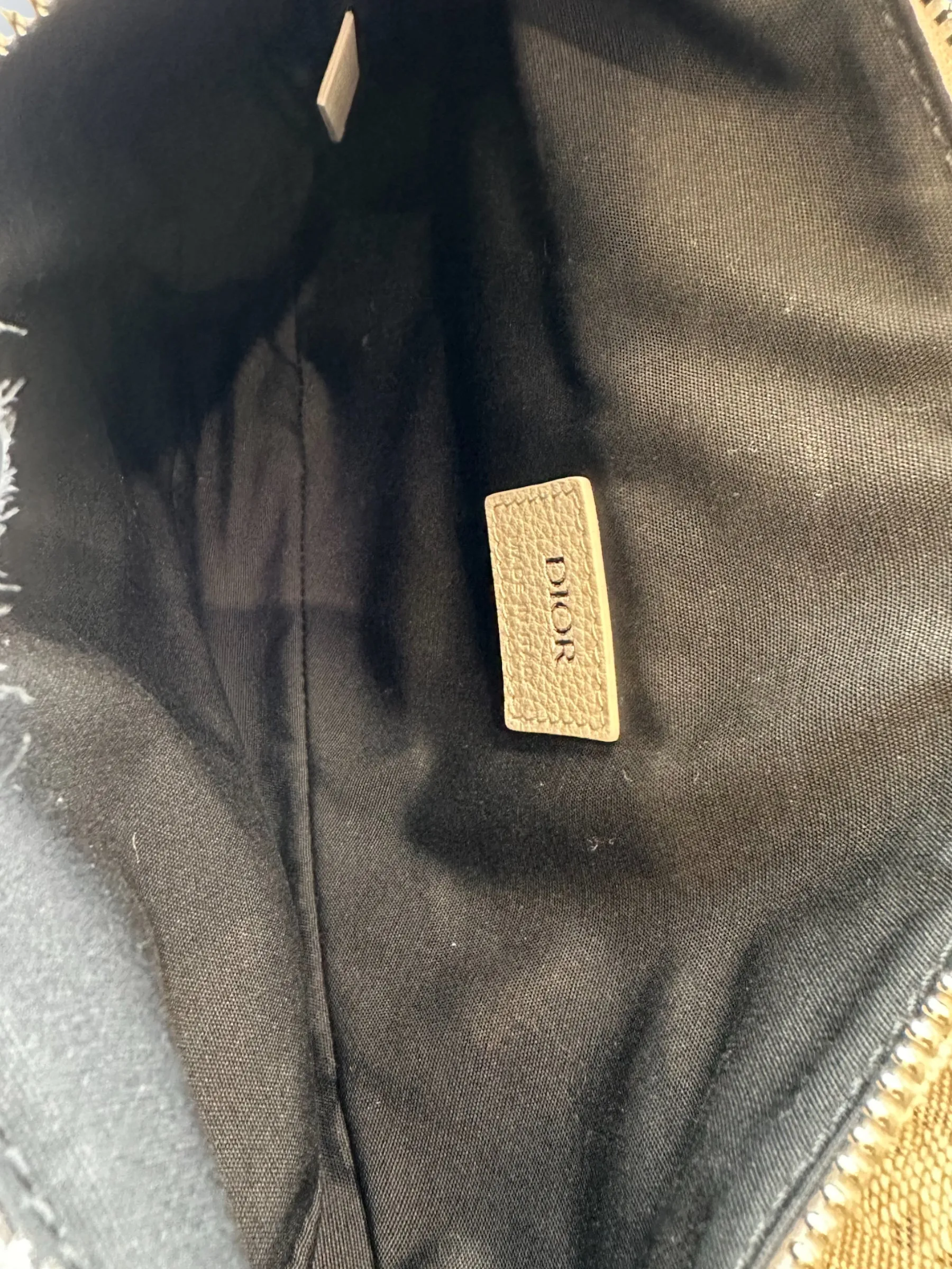 Christian Dior Grey Matte Canvas & Leather Saddle Bag