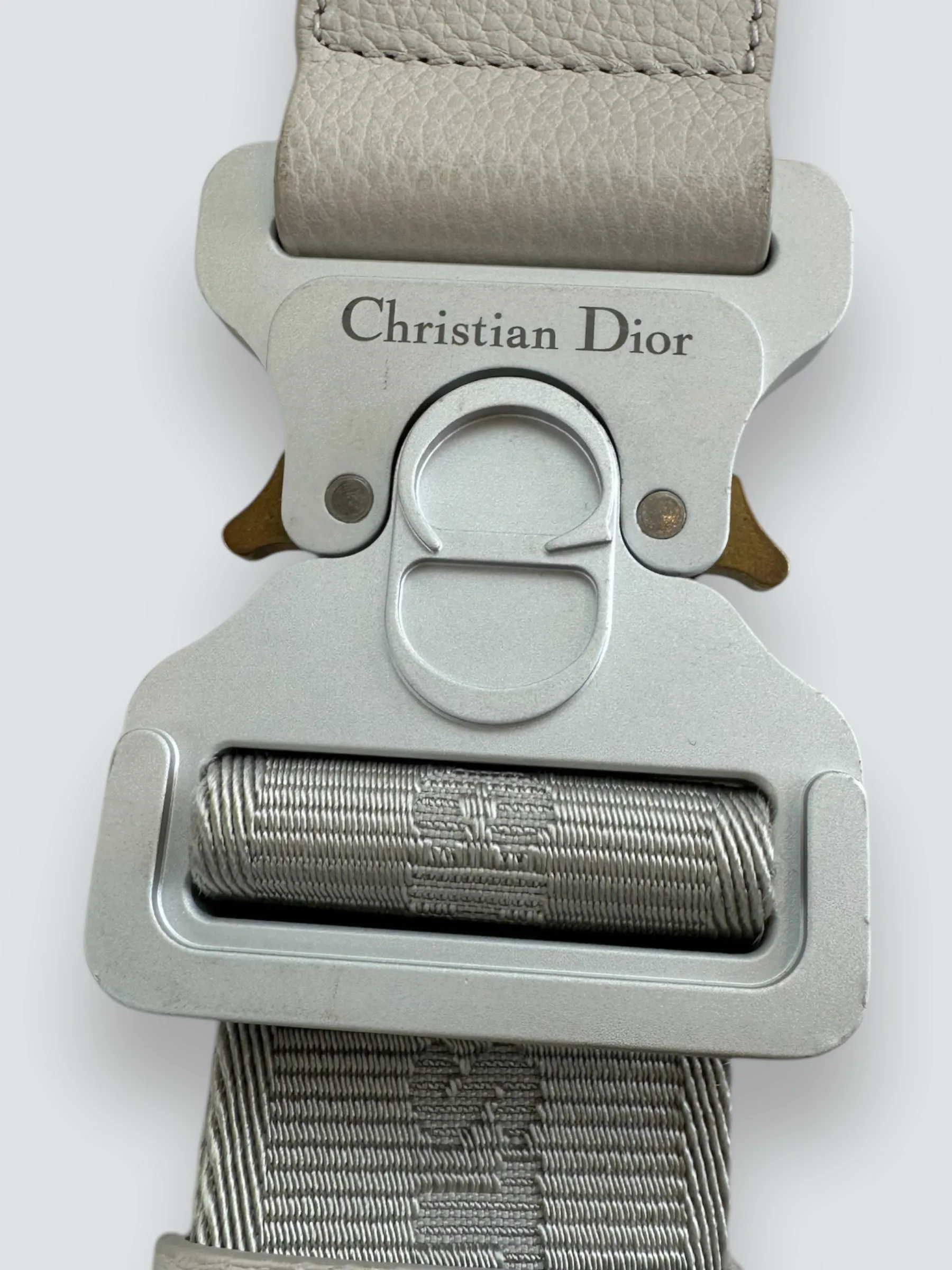 Christian Dior Grey Matte Canvas & Leather Saddle Bag