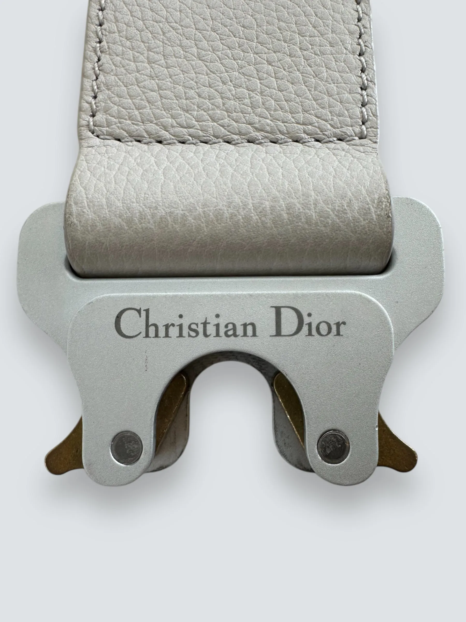 Christian Dior Grey Matte Canvas & Leather Saddle Bag