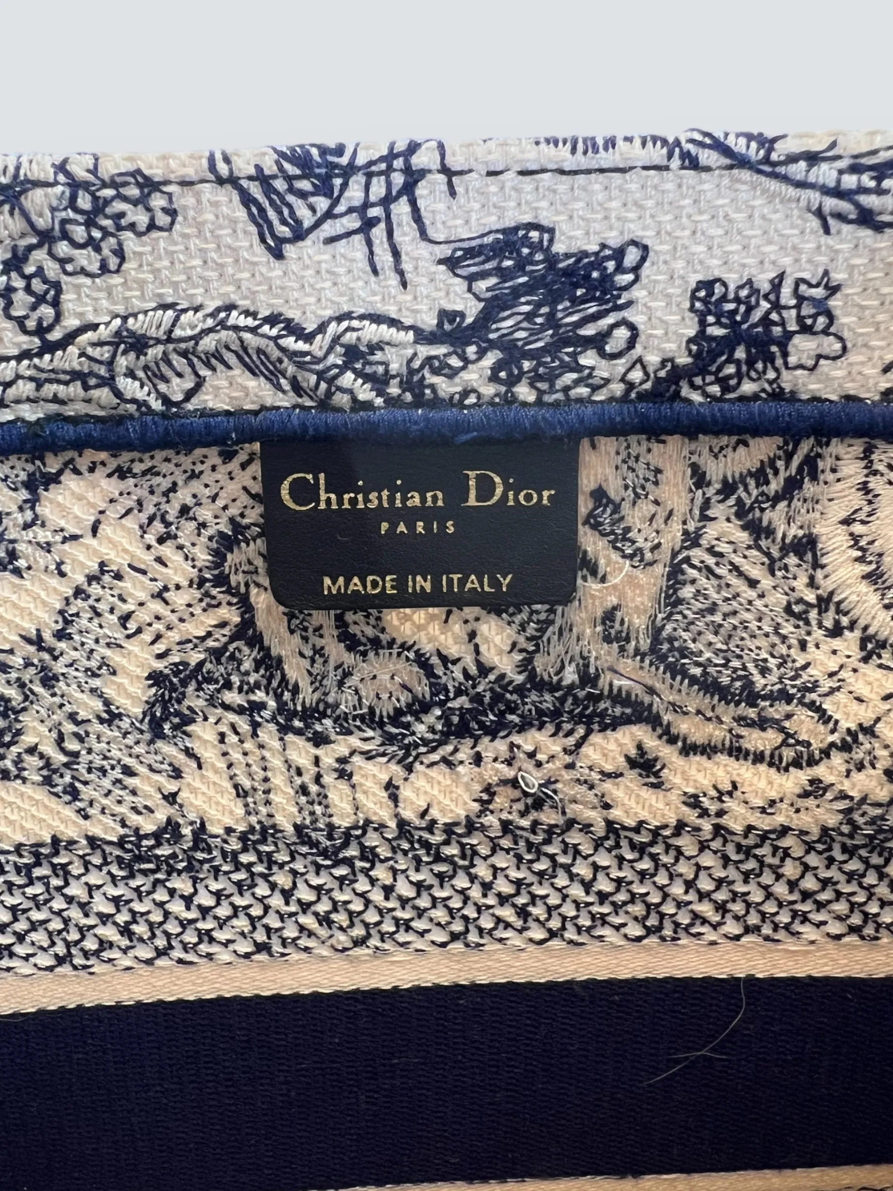 Christian Dior Navy Monochrome Canvas Medium Book Tote