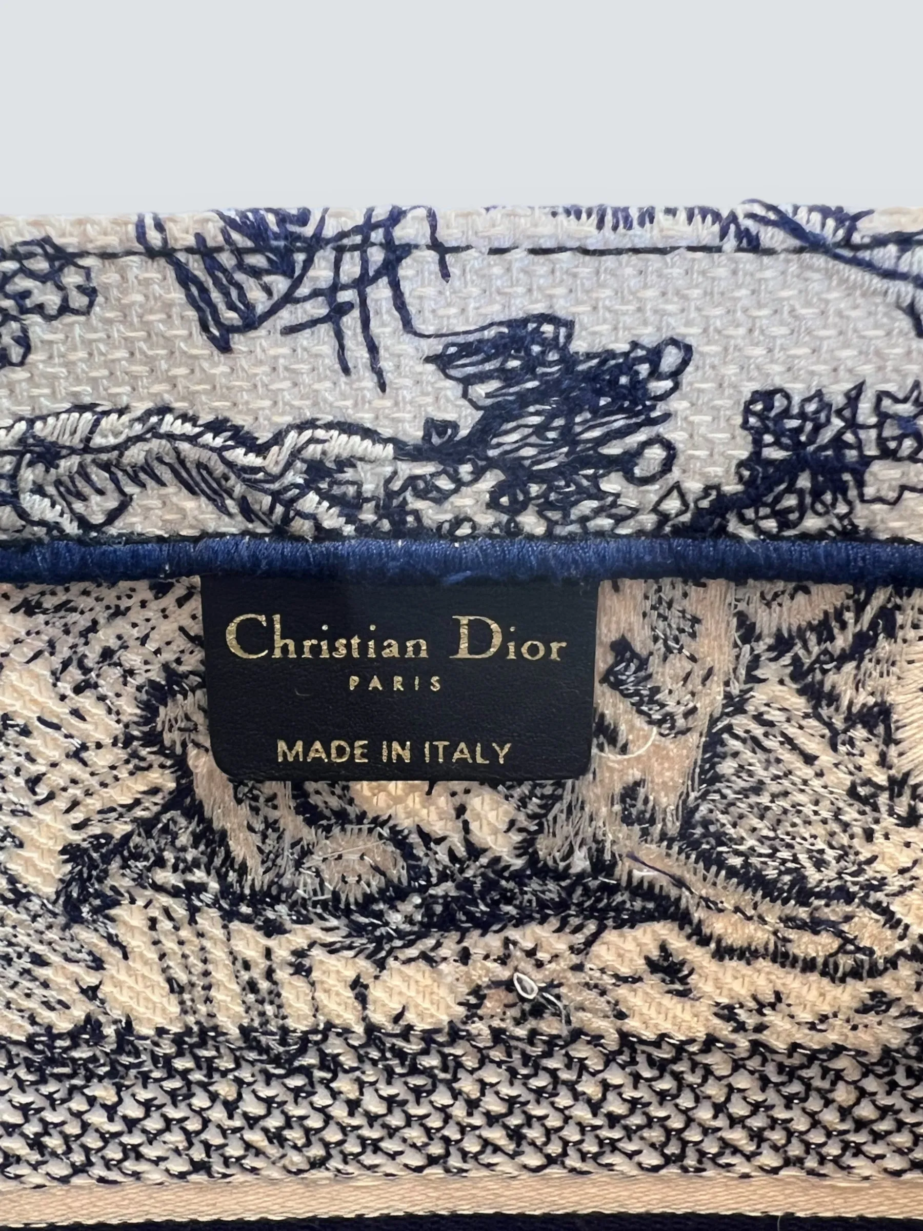 Christian Dior Navy Monochrome Canvas Medium Book Tote