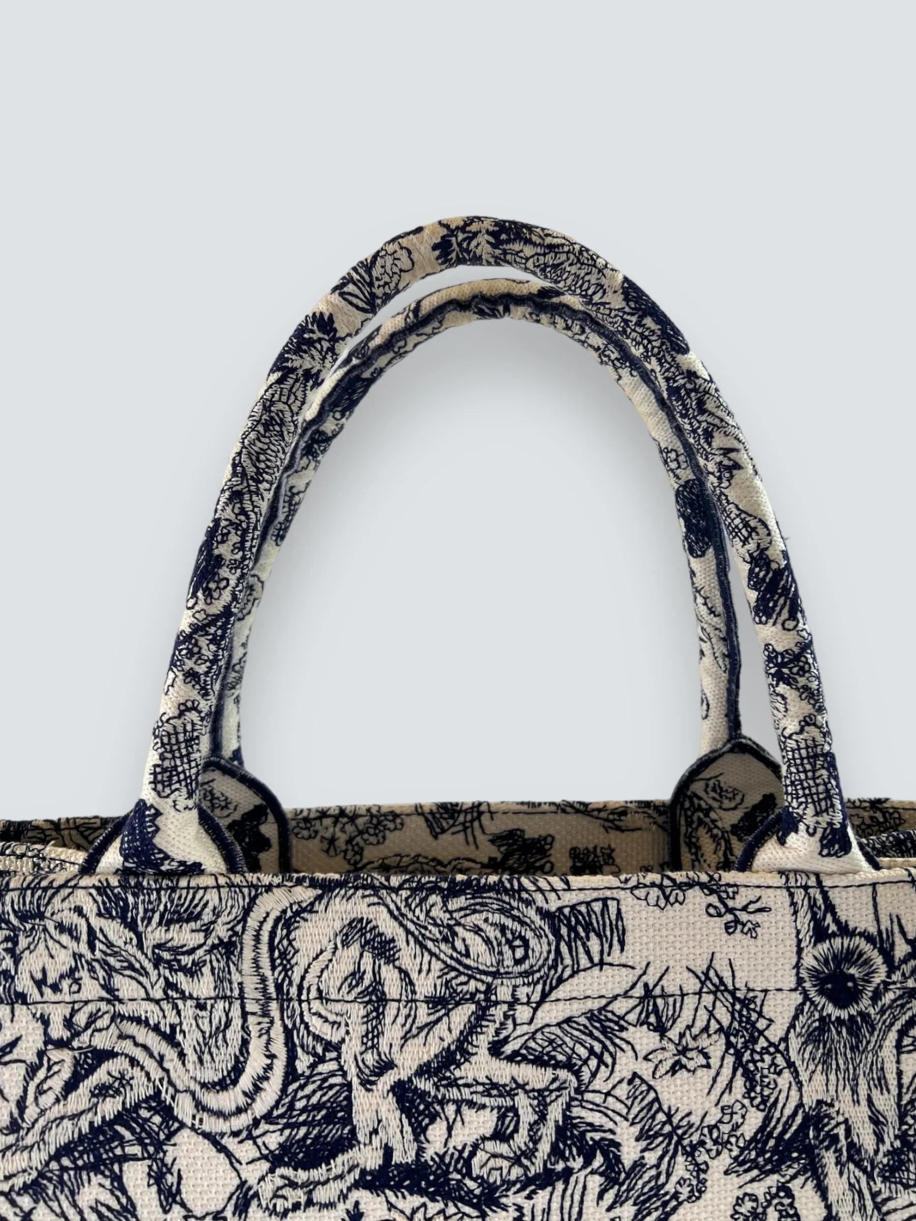 Christian Dior Navy Monochrome Canvas Medium Book Tote