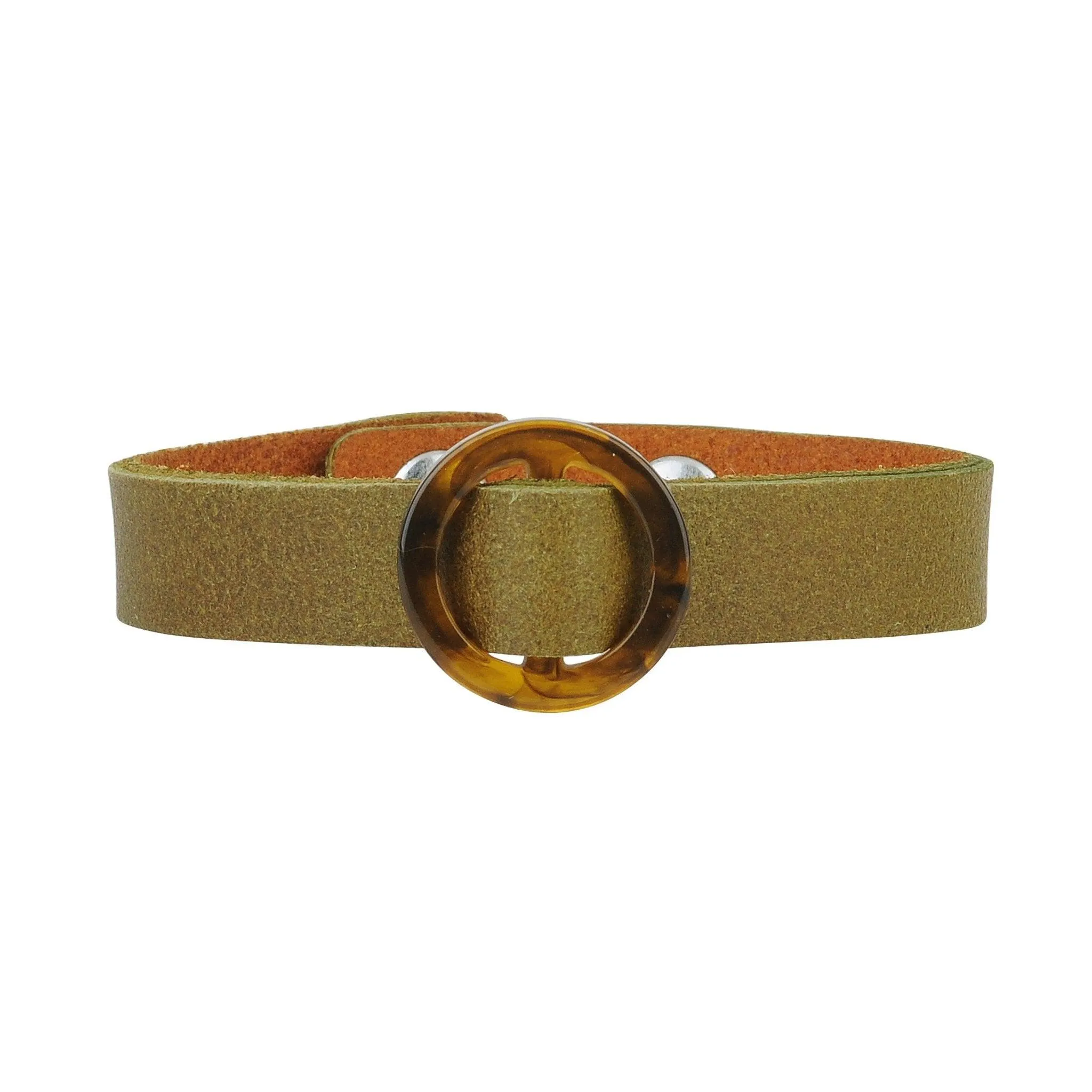 Circle Resin Ornament Bracelet with Snap Closure