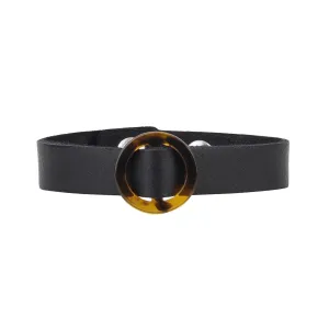 Circle Resin Ornament Bracelet with Snap Closure