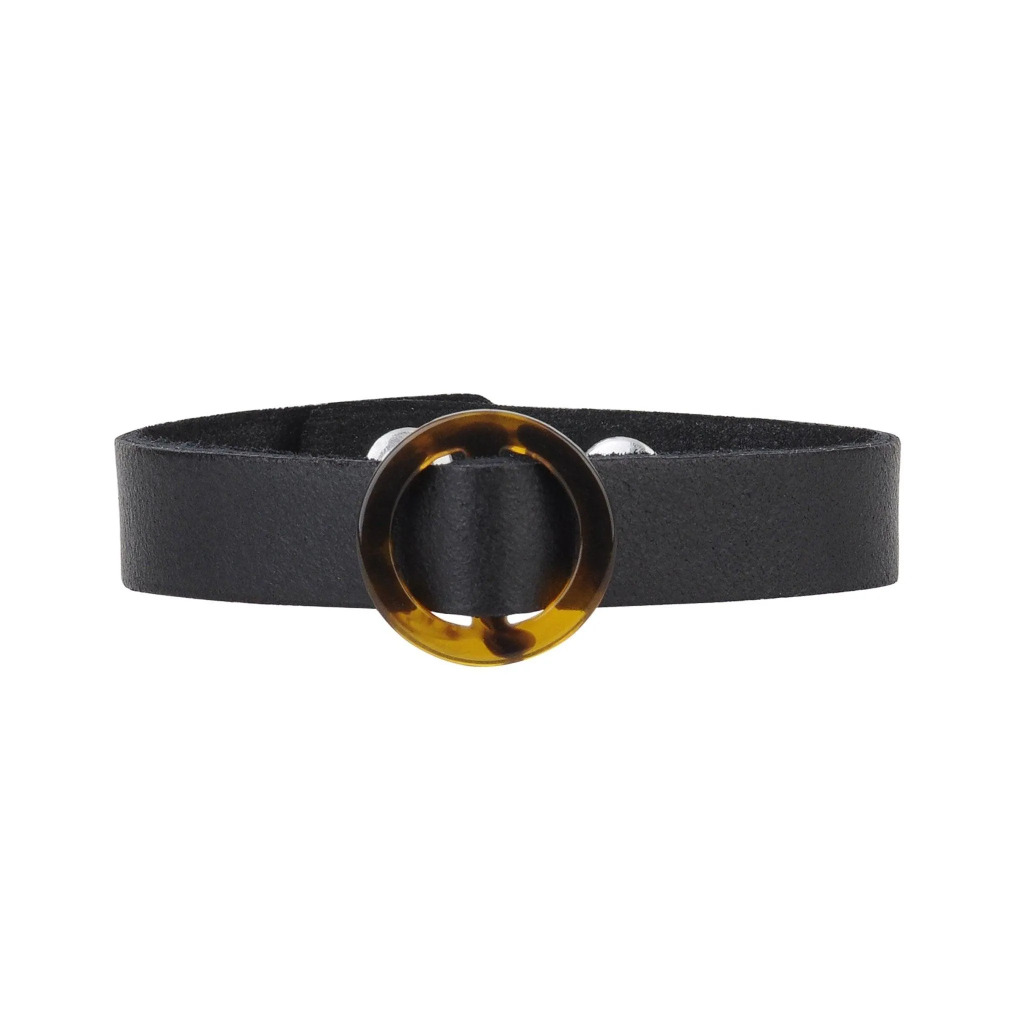 Circle Resin Ornament Bracelet with Snap Closure