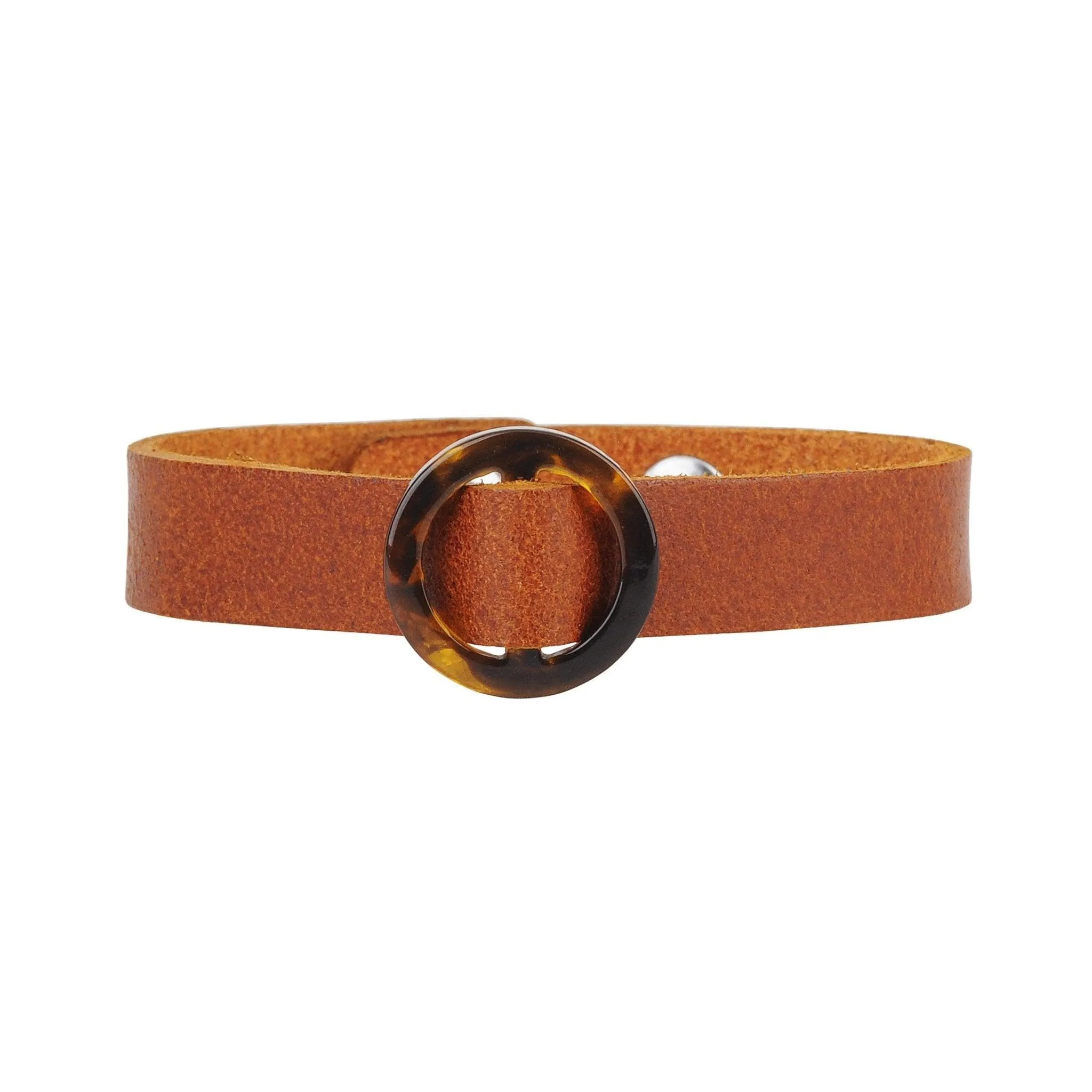 Circle Resin Ornament Bracelet with Snap Closure