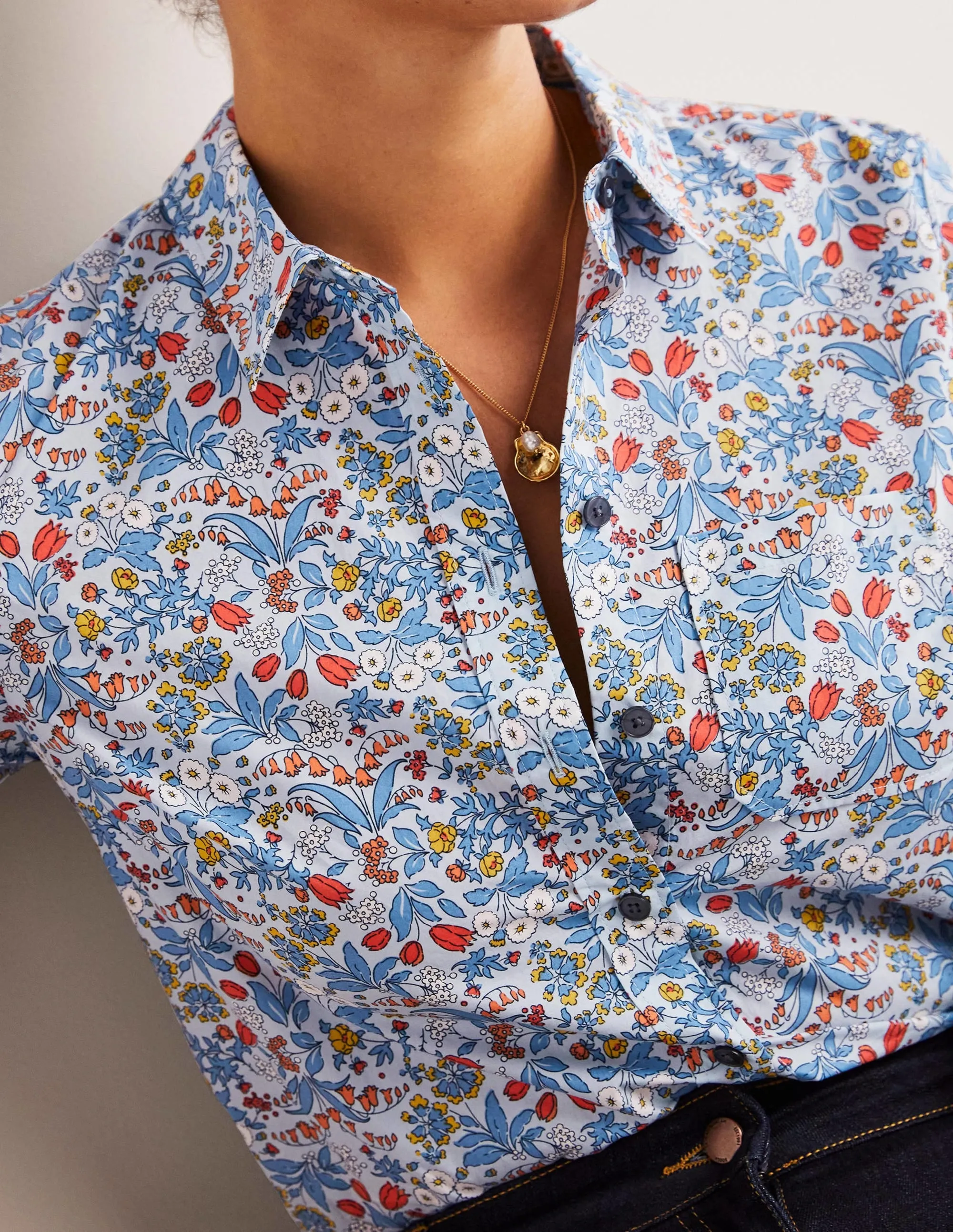 Classic Cotton Shirt-Surf. Wildflower