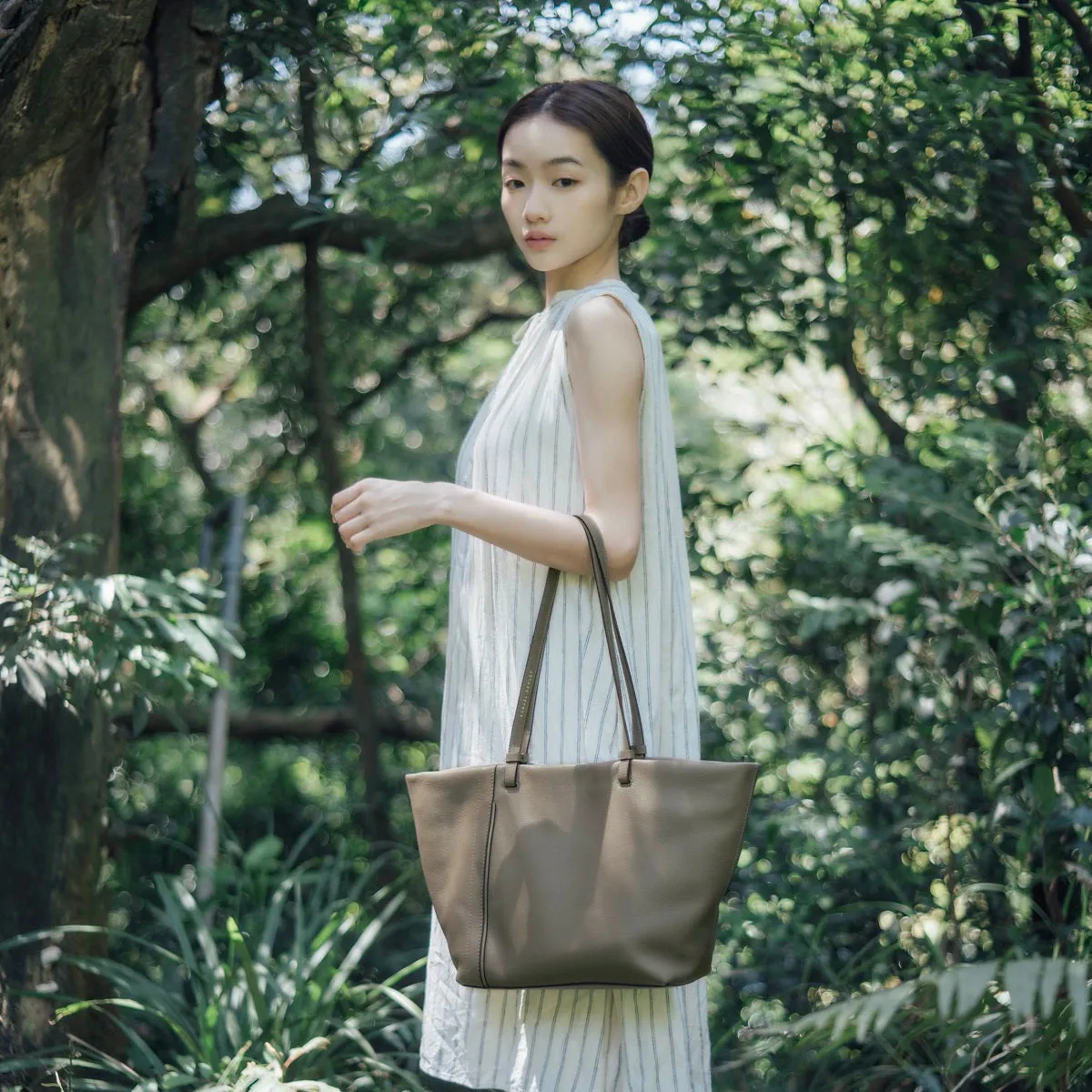 Clementine Leather Tote Bag