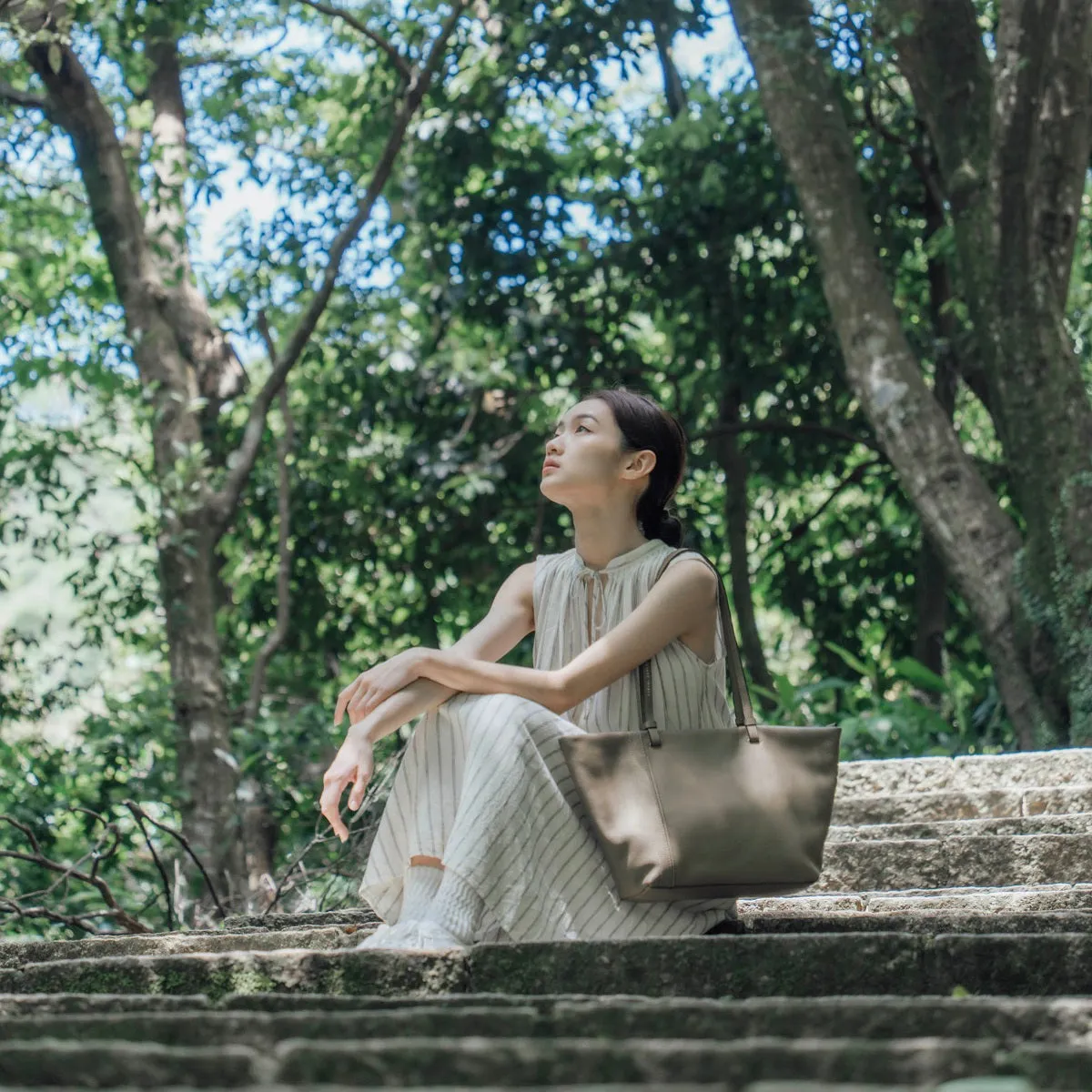 Clementine Leather Tote Bag