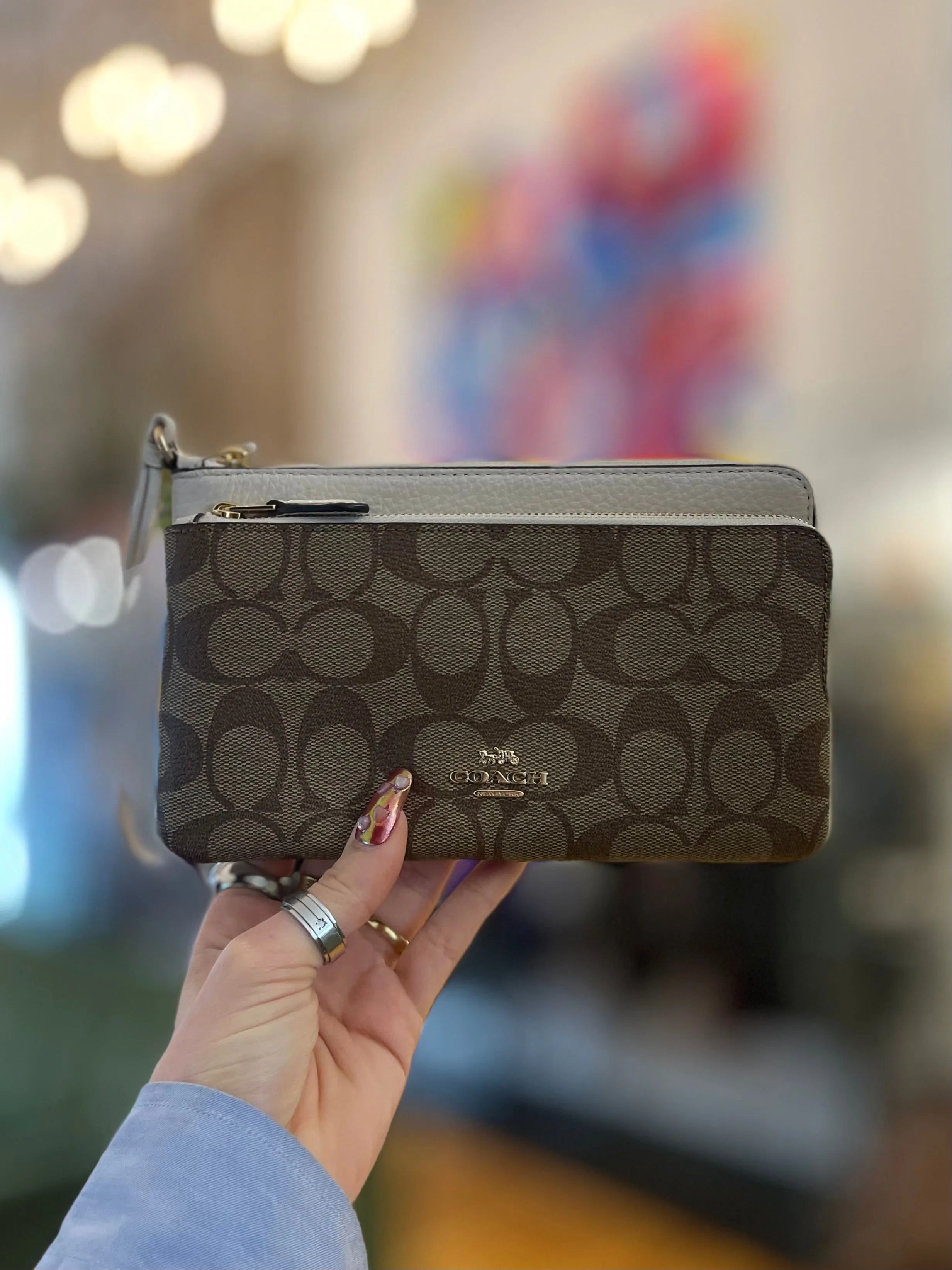 Coach Monogram Zip Wallet