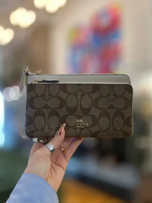 Coach Monogram Zip Wallet