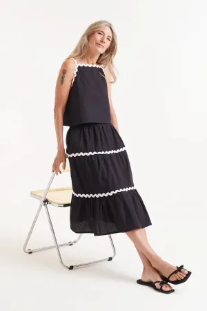 Compania Fantastica Black Midi Skirt