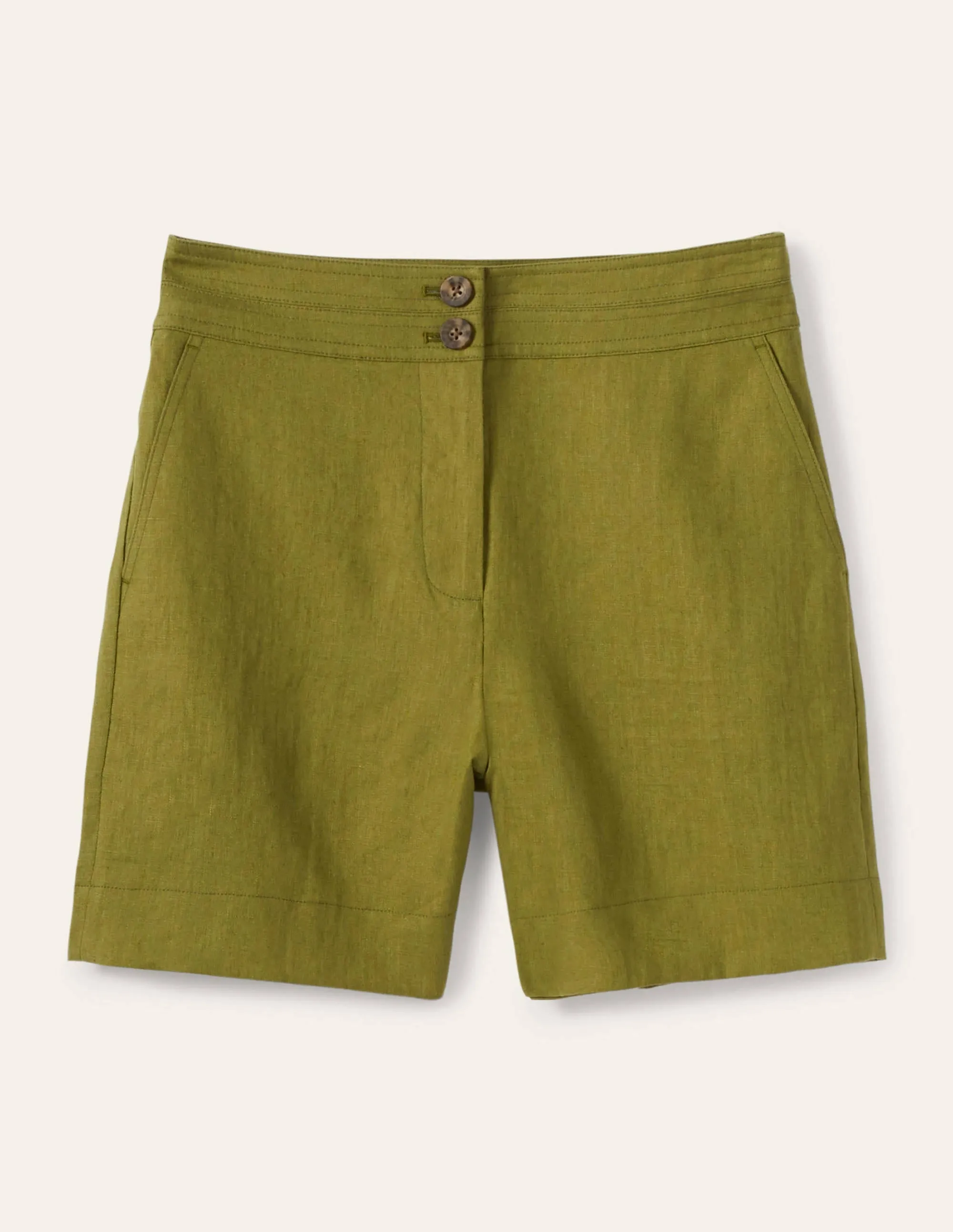 Cornwall Linen Shorts-Pea
