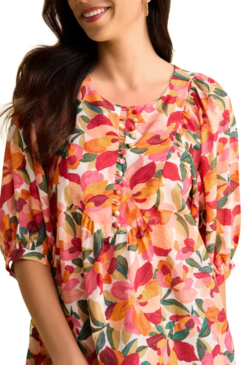 Cotton Blouse - Rococo White Print