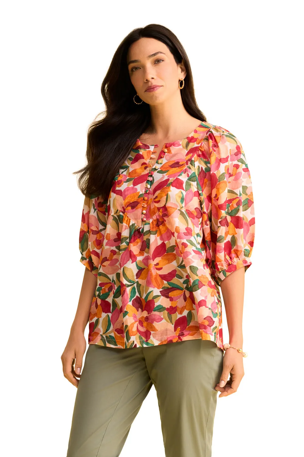 Cotton Blouse - Rococo White Print
