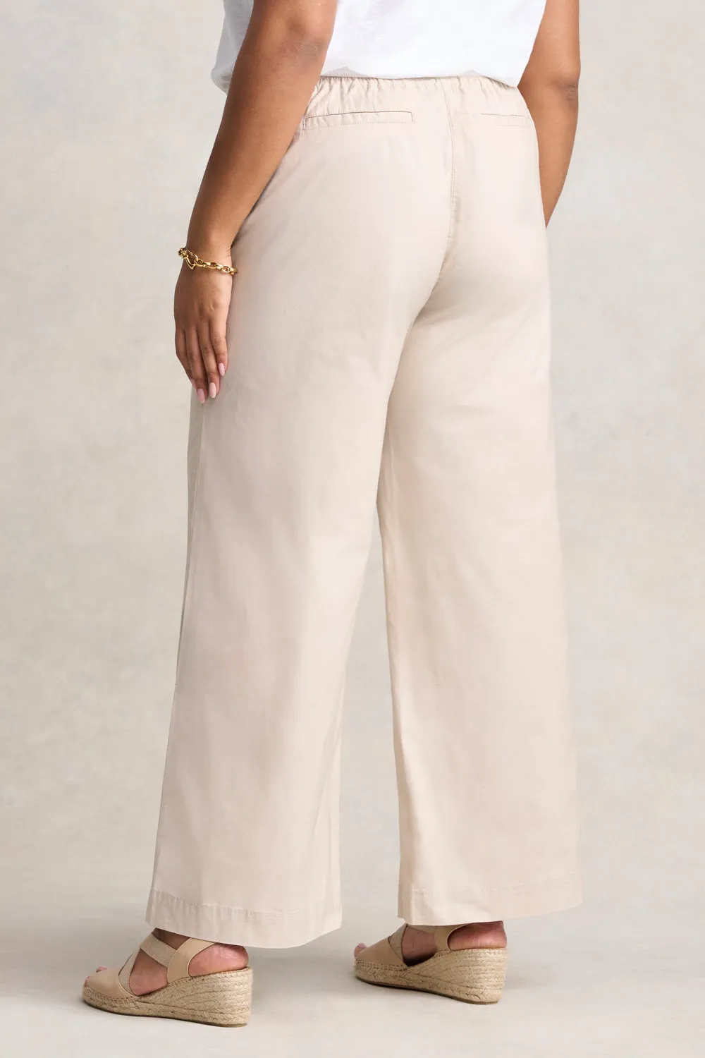 Cotton Wide Leg Pant - Pebble