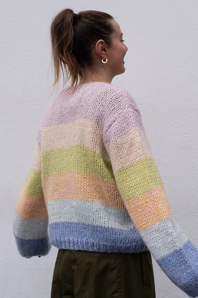 Dawn x Dare Gigi Pistachio Rainbow Pullover