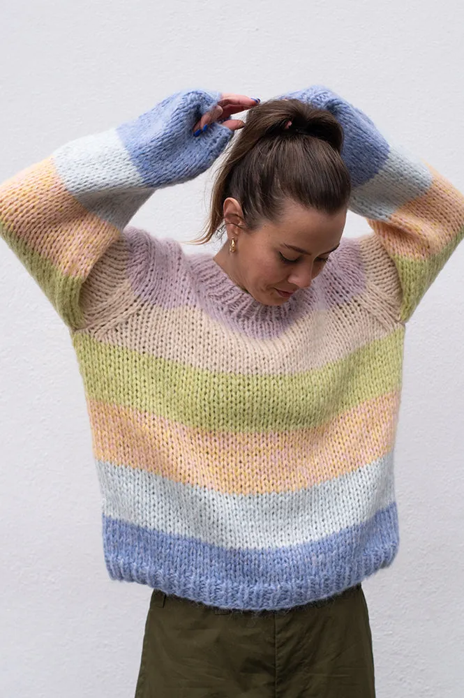 Dawn x Dare Gigi Pistachio Rainbow Pullover