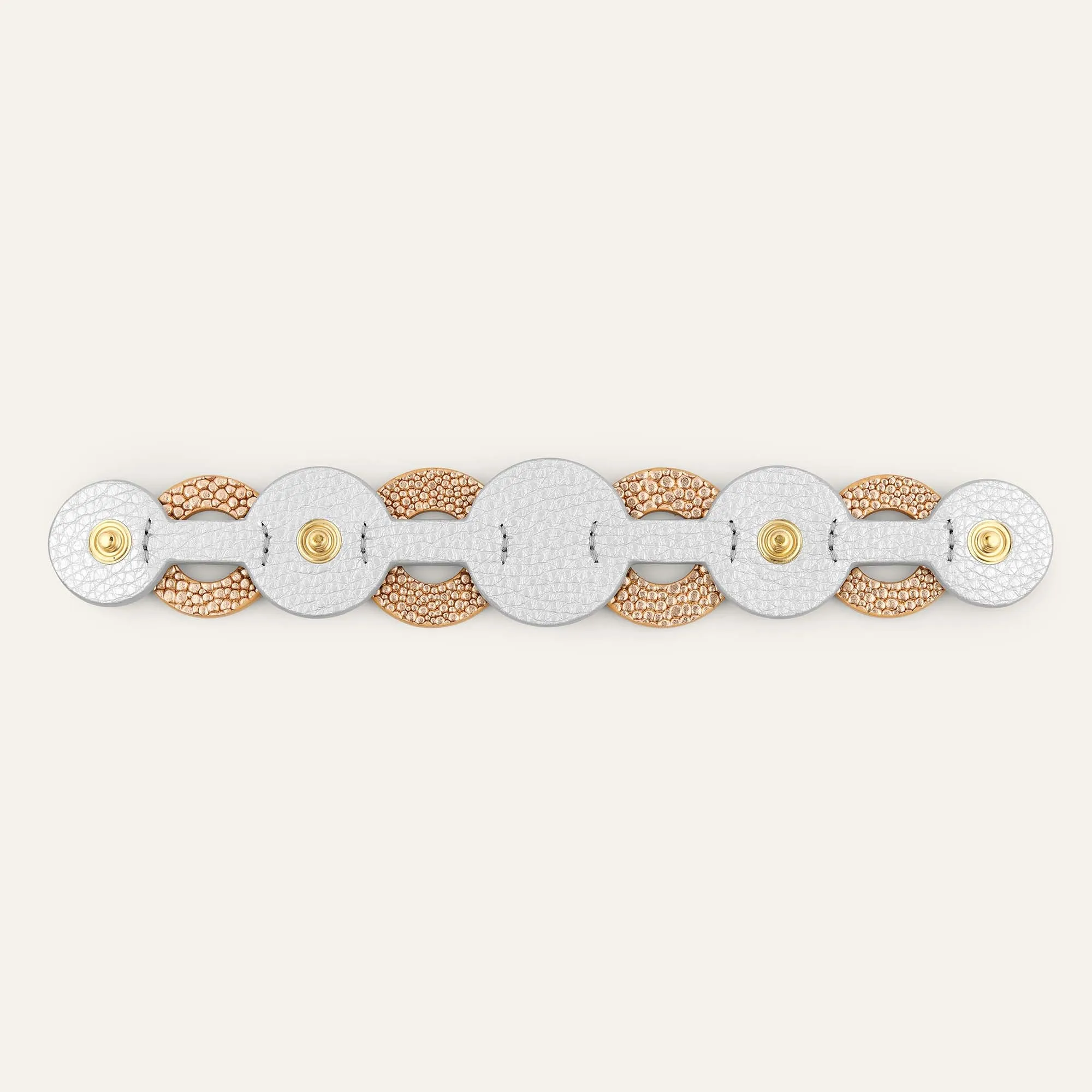 Deco Discs | Blush Rose Soft Metallic Silver with Gold hardware