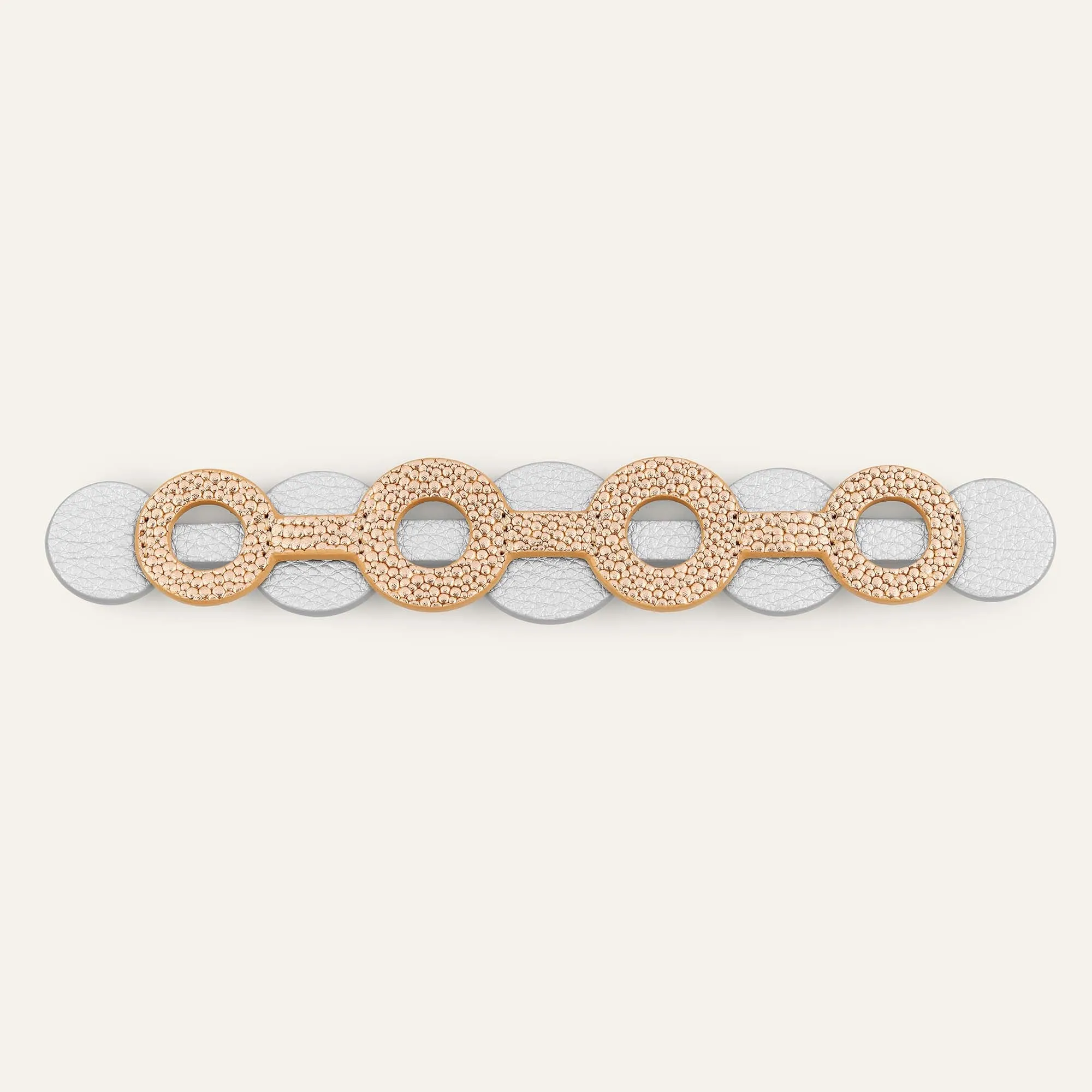 Deco Discs | Blush Rose Soft Metallic Silver with Gold hardware